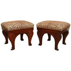 Two French Stools in Mahogany