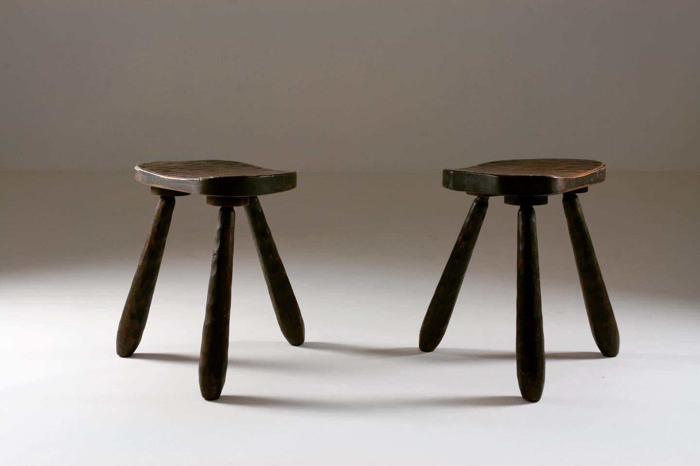 20th Century Two French Tripod Stools, 1930s For Sale
