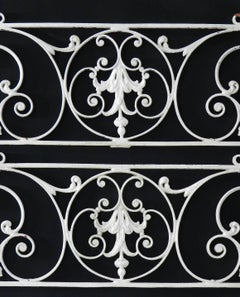 Two French Wrought Iron Panels Decorative Wall Hangings Antique Grills
