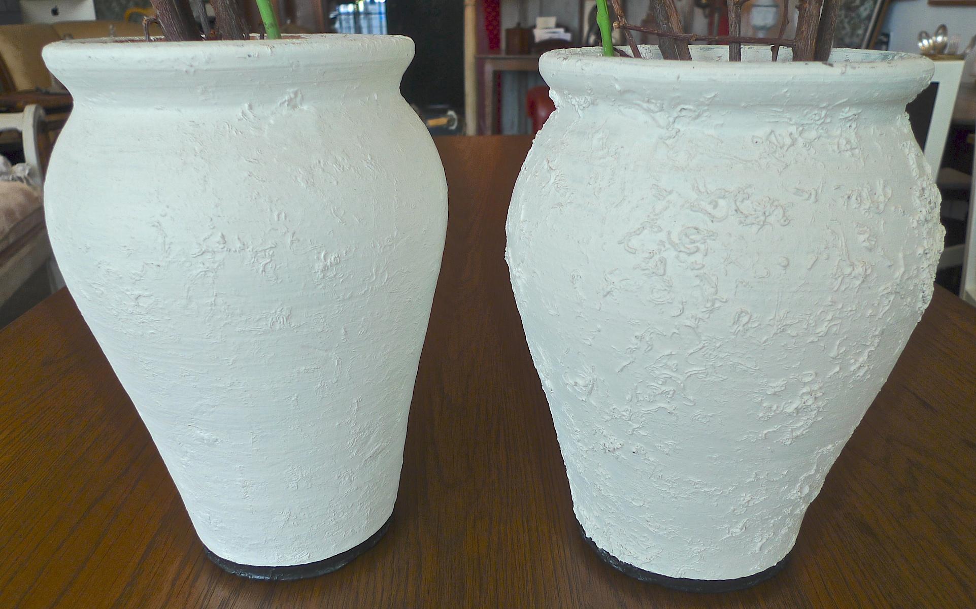 Two French XIX Painted Terracotta Pots Submerged in the Mediterranean Sea 1