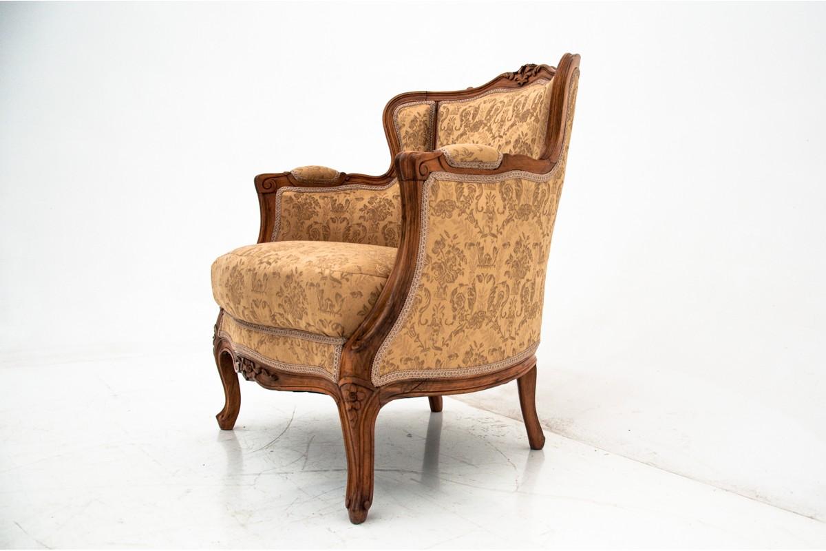 Early 20th Century Two French Yellow Bergere Chairs, Restored