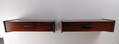 Two Fully Restored Danish Poul Volther Floating Rosewood Nightstands