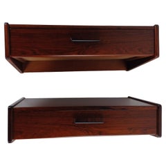 Used Two Fully Restored Danish Poul Volther Floating Rosewood Nightstands