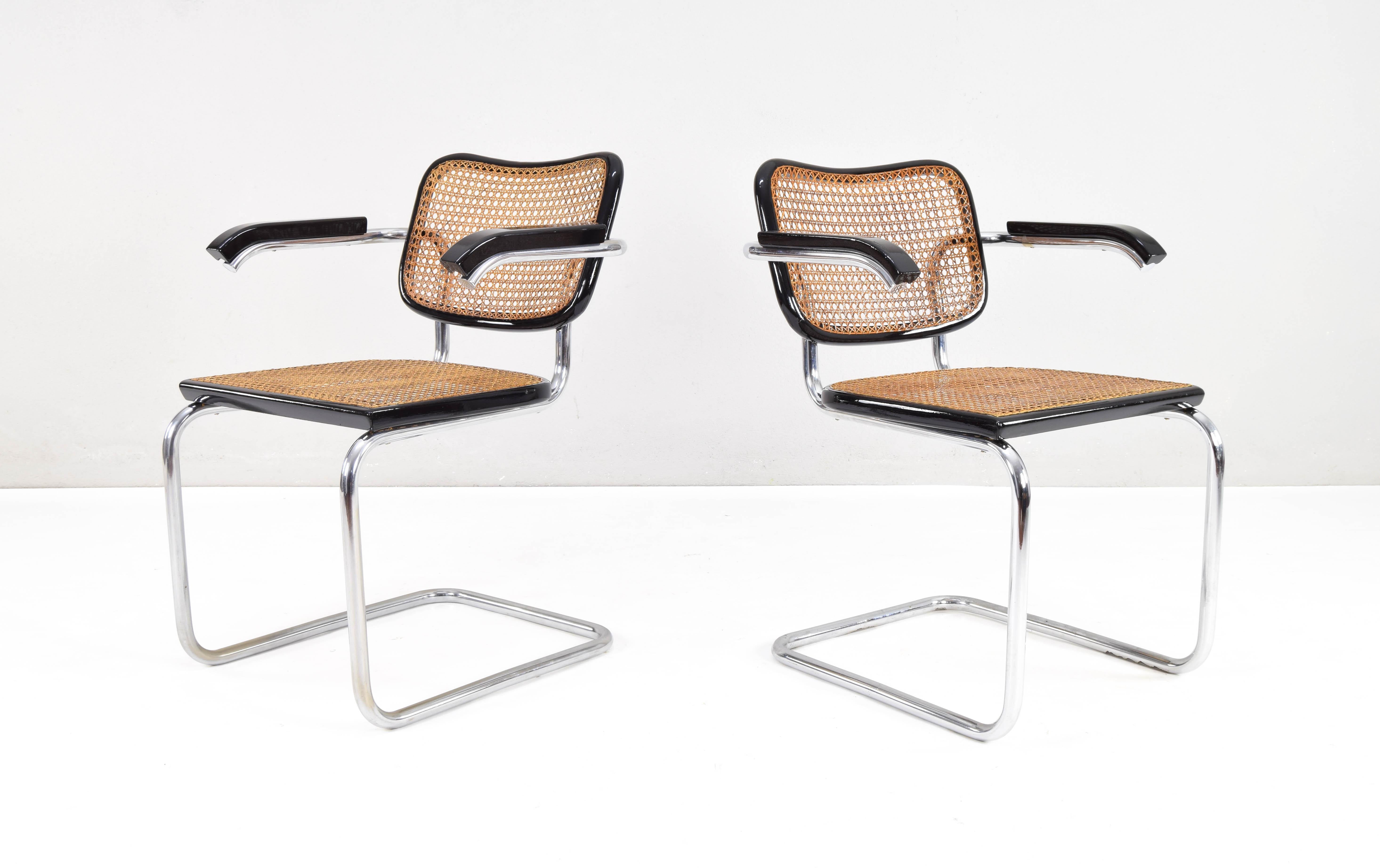 Two Gavina Mid-Century Modern Marcel Breuer B64 Cesca Armchairs, 60s In Good Condition In Escalona, Toledo