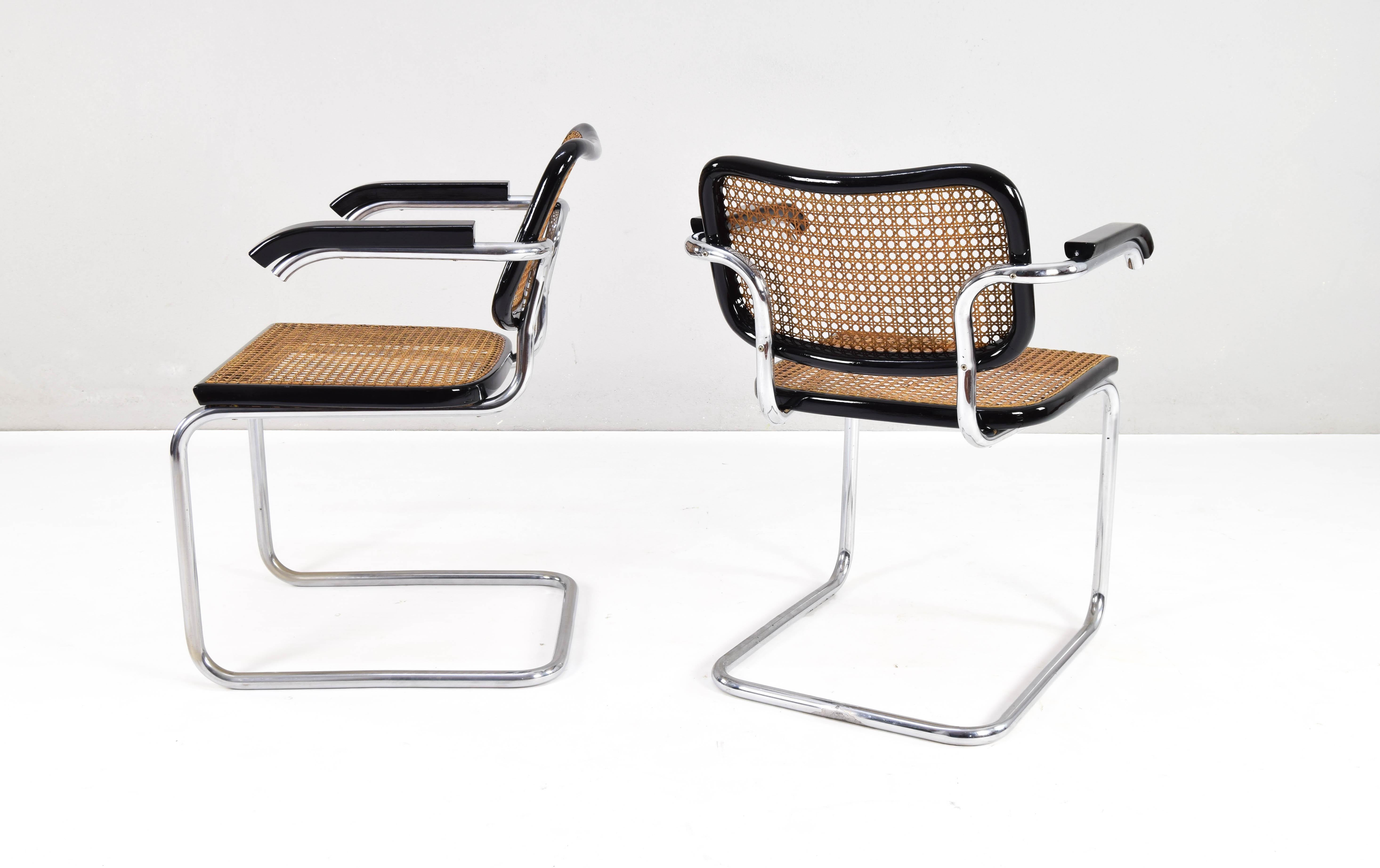 Two Gavina Mid-Century Modern Marcel Breuer B64 Cesca Armchairs, 60s 2