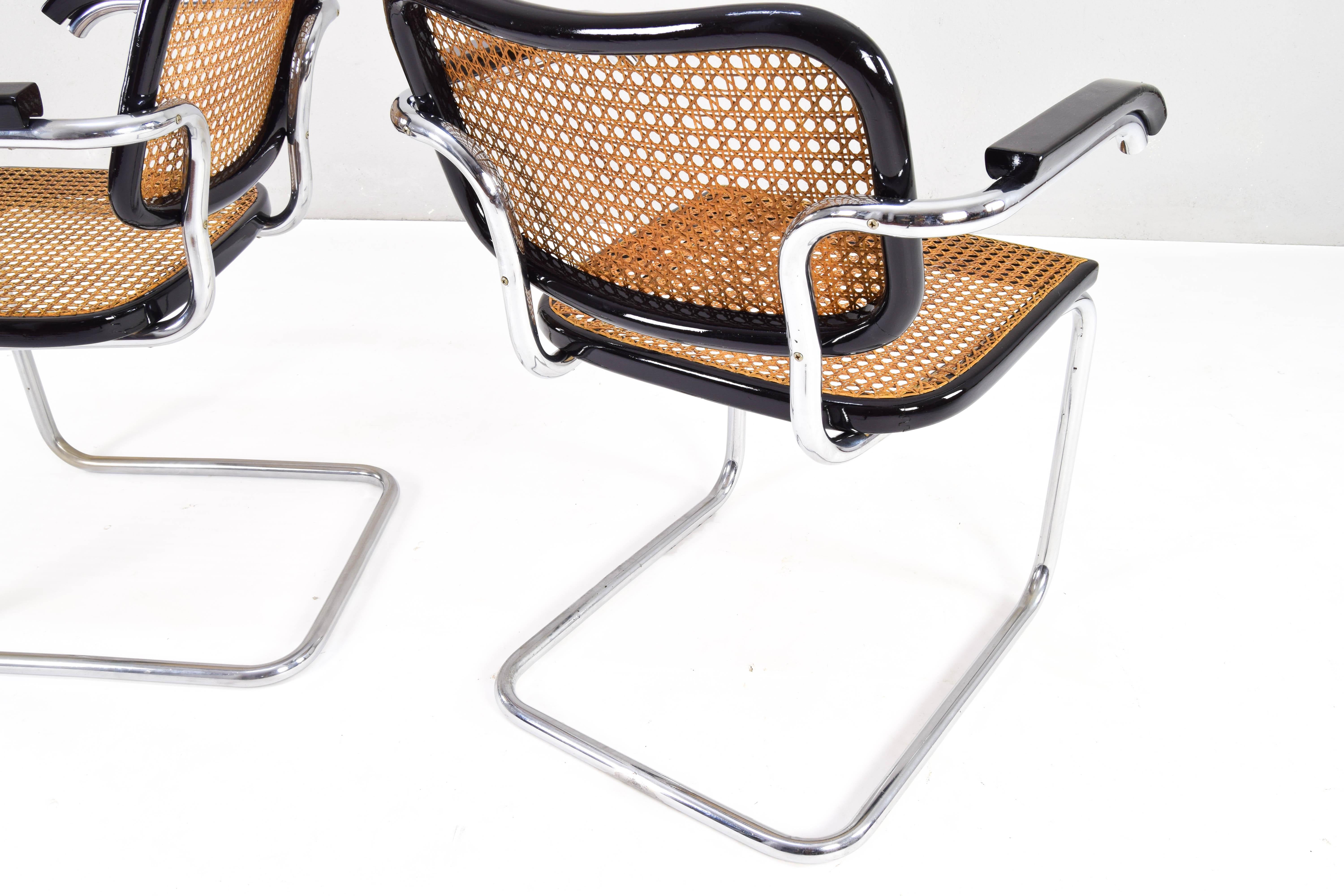 Two Gavina Mid-Century Modern Marcel Breuer B64 Cesca Armchairs, 60s 3