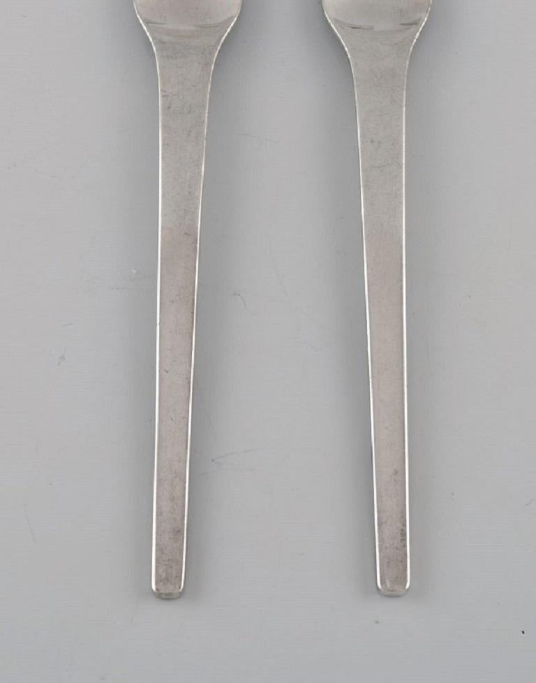 Scandinavo moderno Due forchette per carni fredde Georg Jensen Caravel in argento sterling in vendita