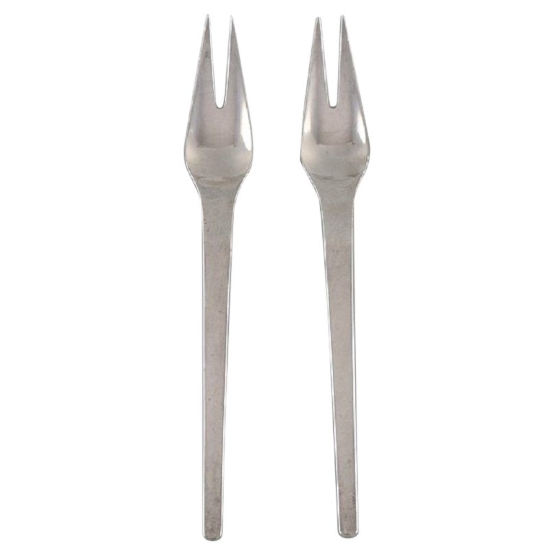 Deux fourchettes à viande froide à Caravel de Georg Jensen en argent sterling