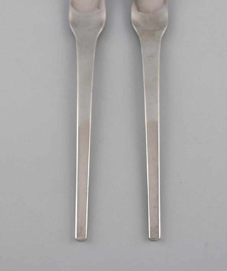Scandinavian Modern Two Georg Jensen Caravel Roast Forks in Sterling Silver For Sale