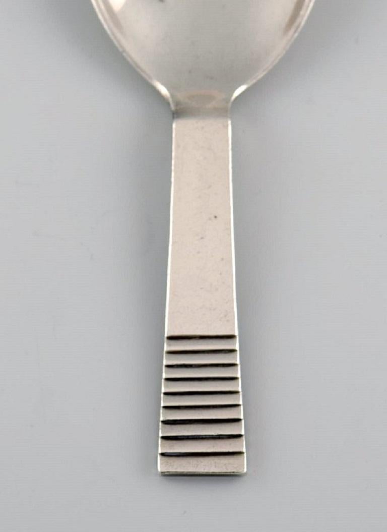 Art Deco Two Georg Jensen Parallel / Relief Jam Spoons in Sterling Silver, 1930s