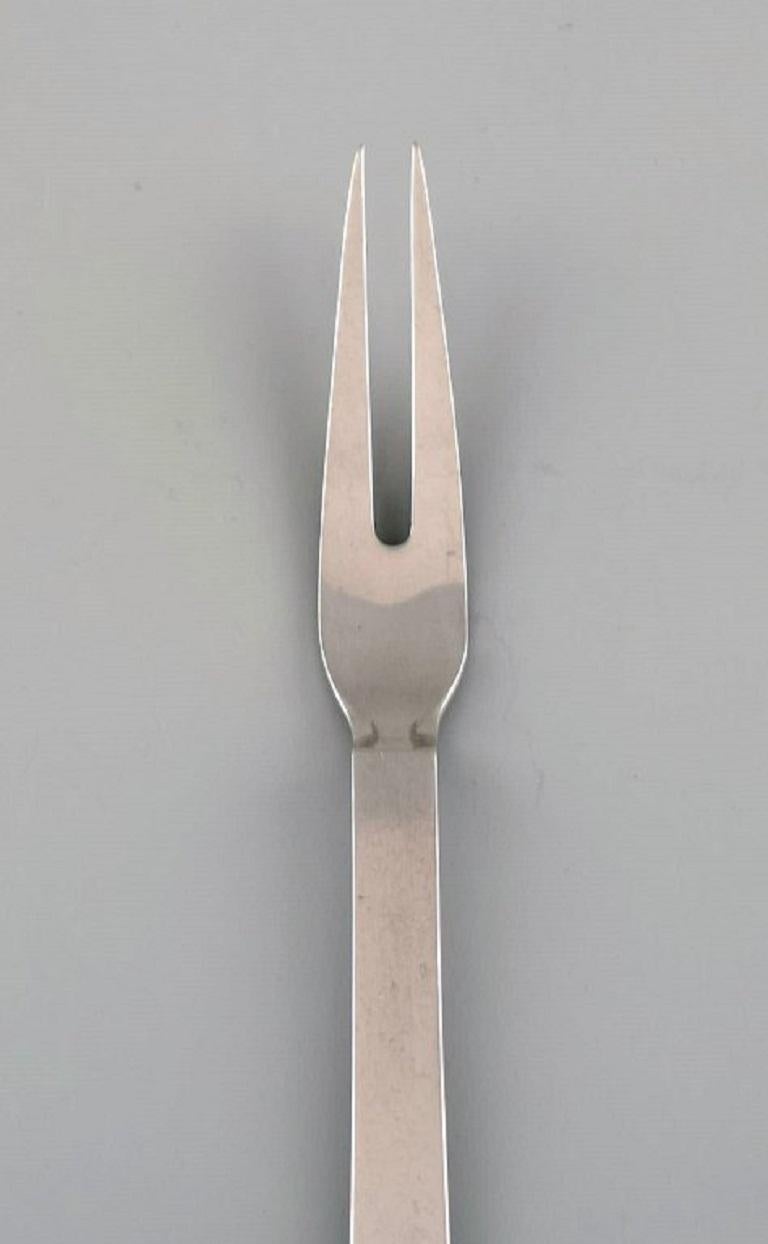 Art Deco Two Georg Jensen Pyramid Cold Meat Forks in Sterling Silver, 1930s For Sale