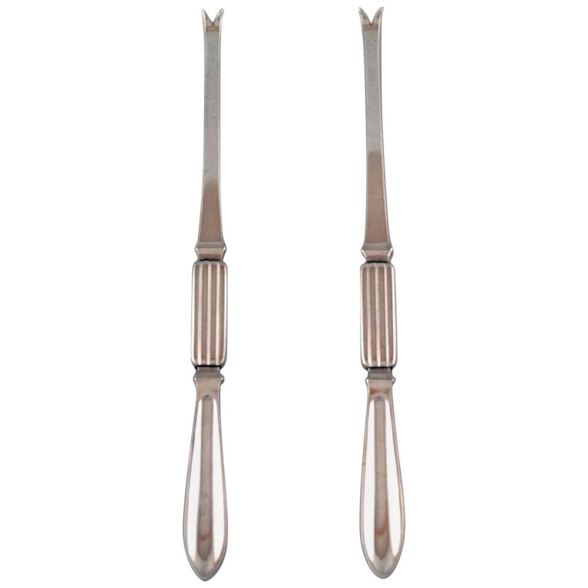 Silberne Bernadotte-Löffelgabeln von Georg Jensen