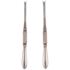 Two Georg Jensen Silver Bernadotte Lobster Forks