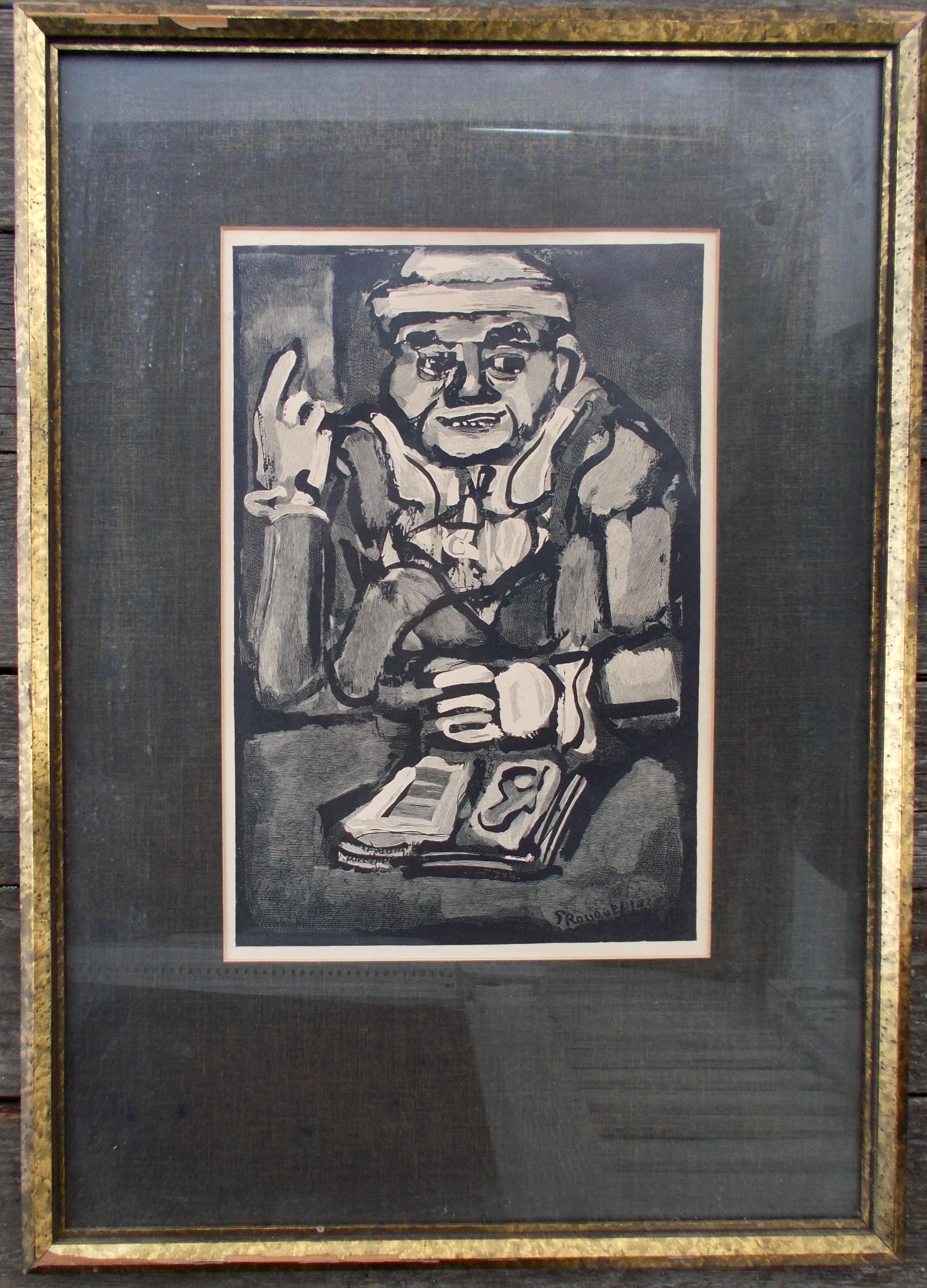 Coppia di incisioni su legno di Rouault, firmate/datate nella matrice. Dimensioni del piatto: 11,75 x 7,75. Incorniciato: 21 x 15.