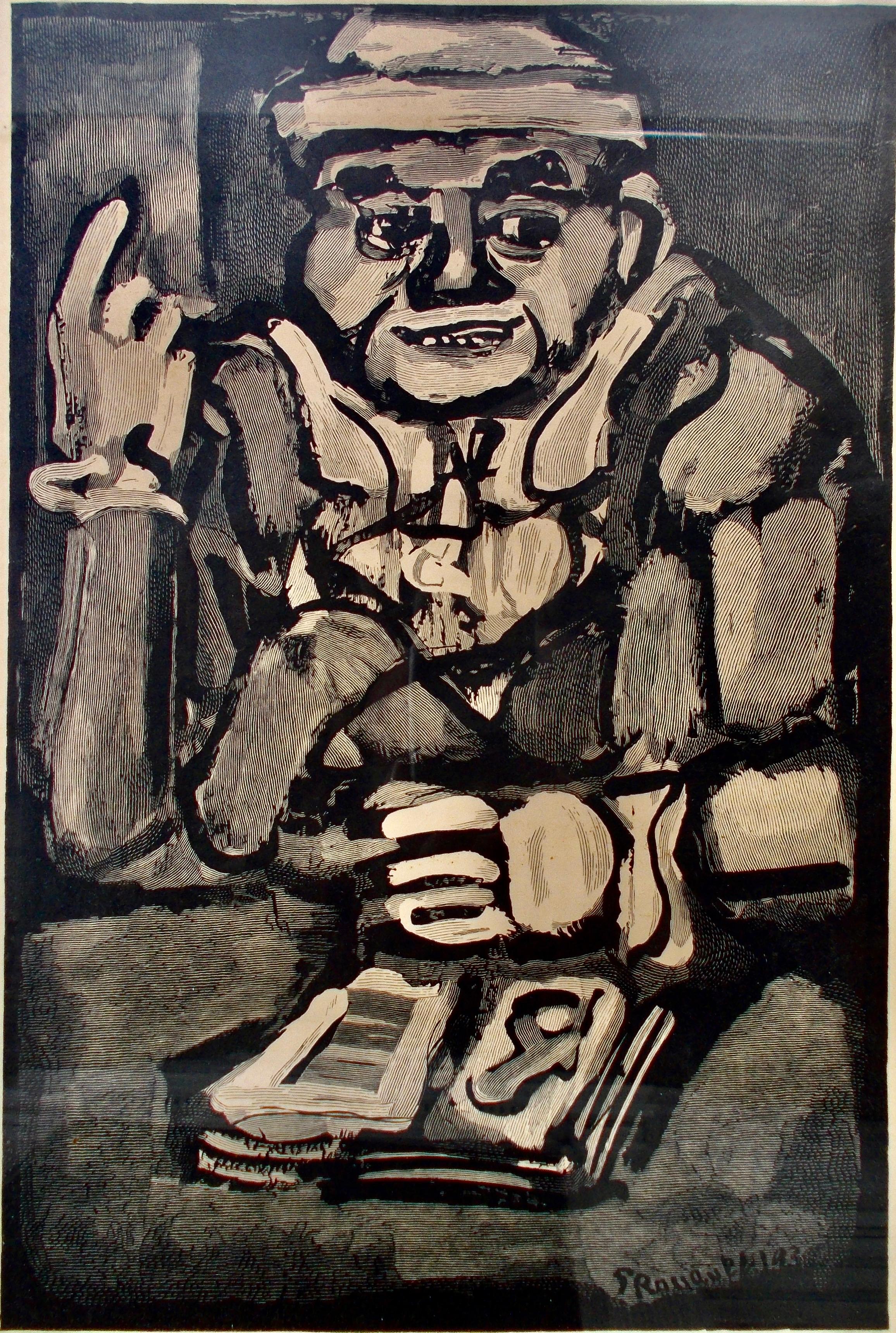 Expressionist Two Georges Rouault Wood Engravings For Sale