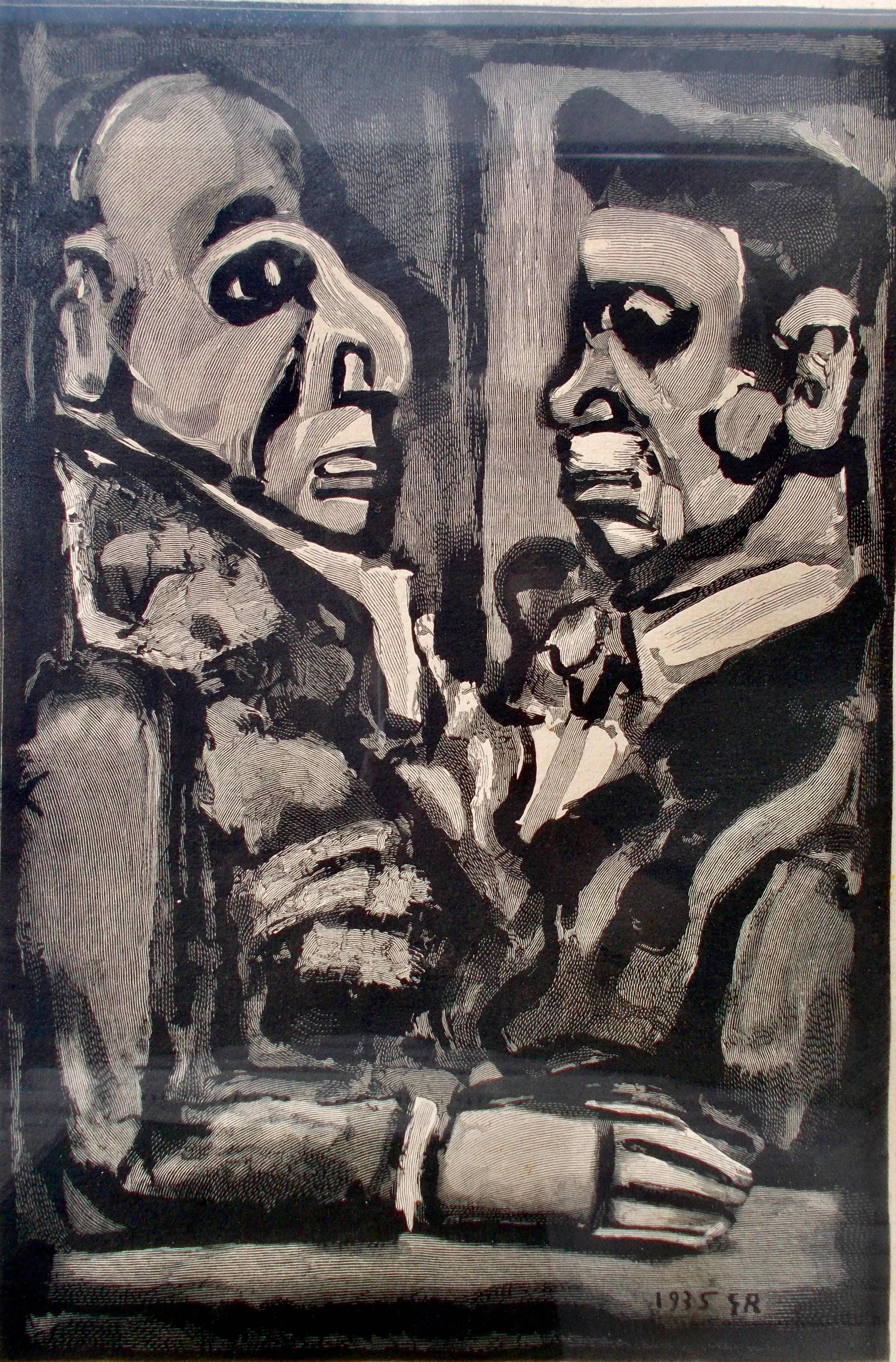 Mid-20th Century Two Georges Rouault Wood Engravings For Sale