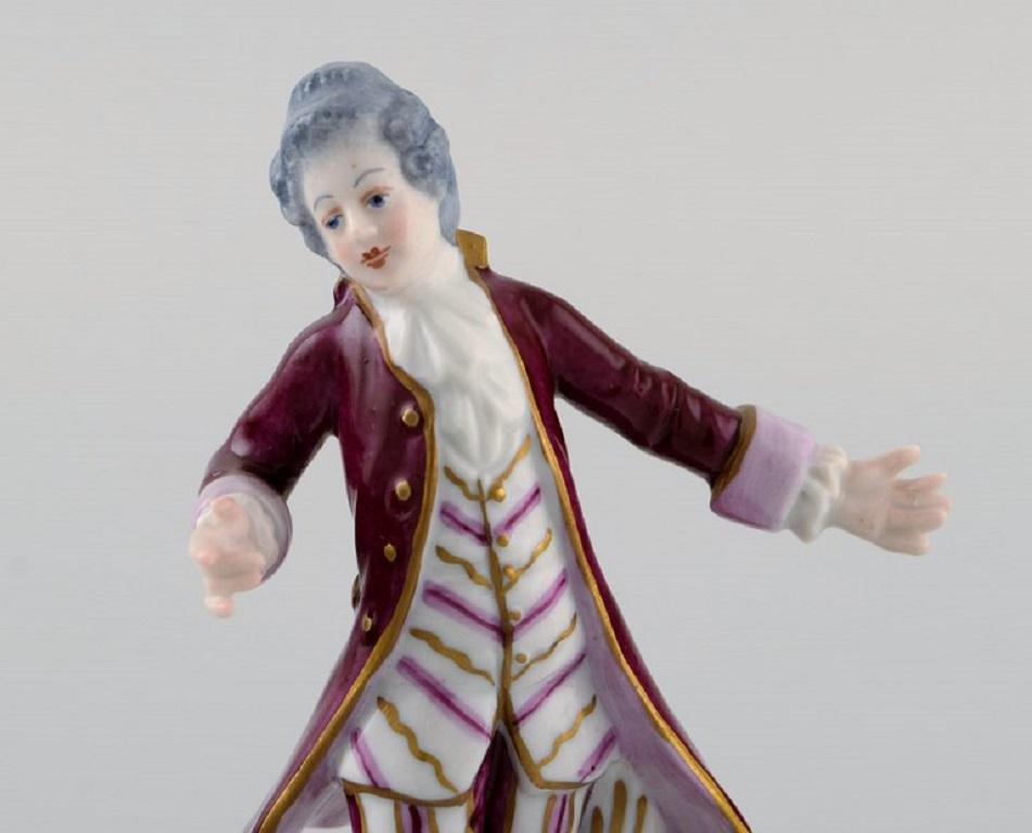 Rococo Revival Two German Antique Porcelain Figurines, Rococo Couple, 19th Century For Sale