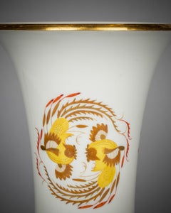 Two German Porcelain Cylindrical Vases, Meissen, 20th century