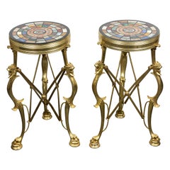 Vintage Two, Gilded, Mircromosaic Gueridons