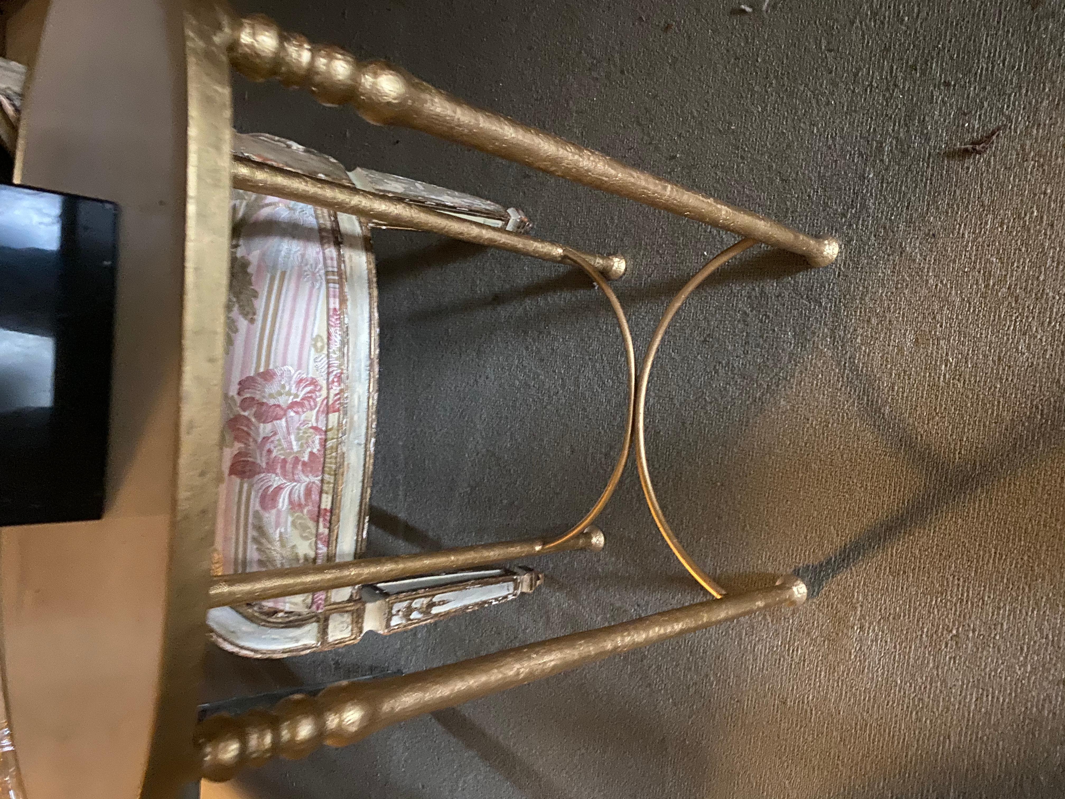 Gold Leaf Two Gilt Metal and Marble Drinks Tables.  Priced per table. For Sale