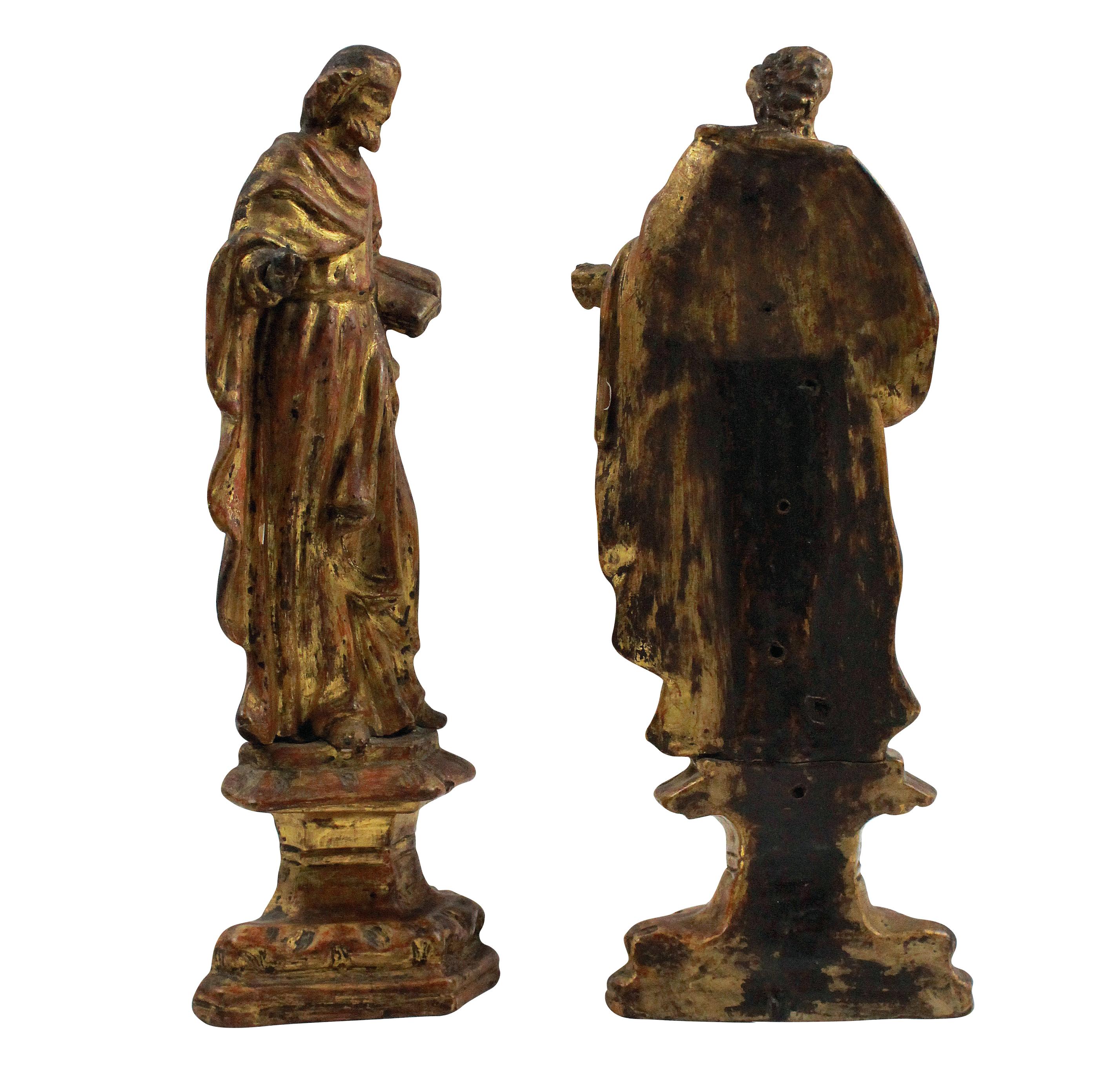 Italian Two Giltwood Figures of Saints Peter & Paul