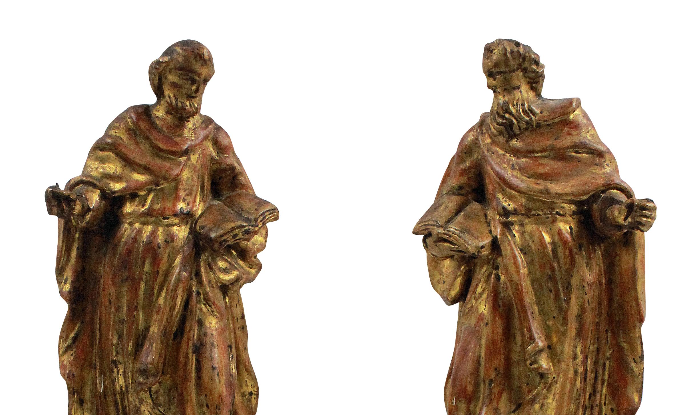 Two Giltwood Figures of Saints Peter & Paul In Good Condition In London, GB