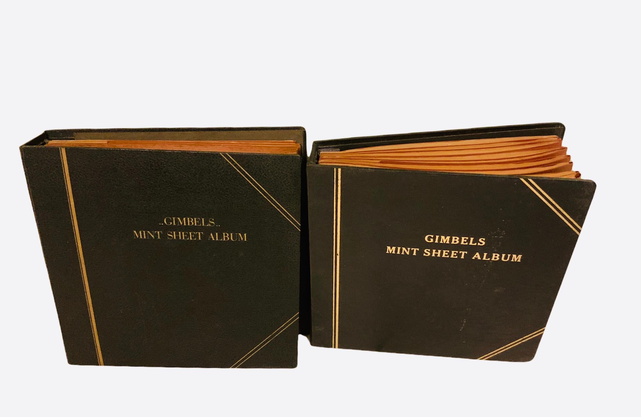 Two Gimbels Mint Sheet Albums/Binder of Stamps Collection In Good Condition For Sale In Guaynabo, PR