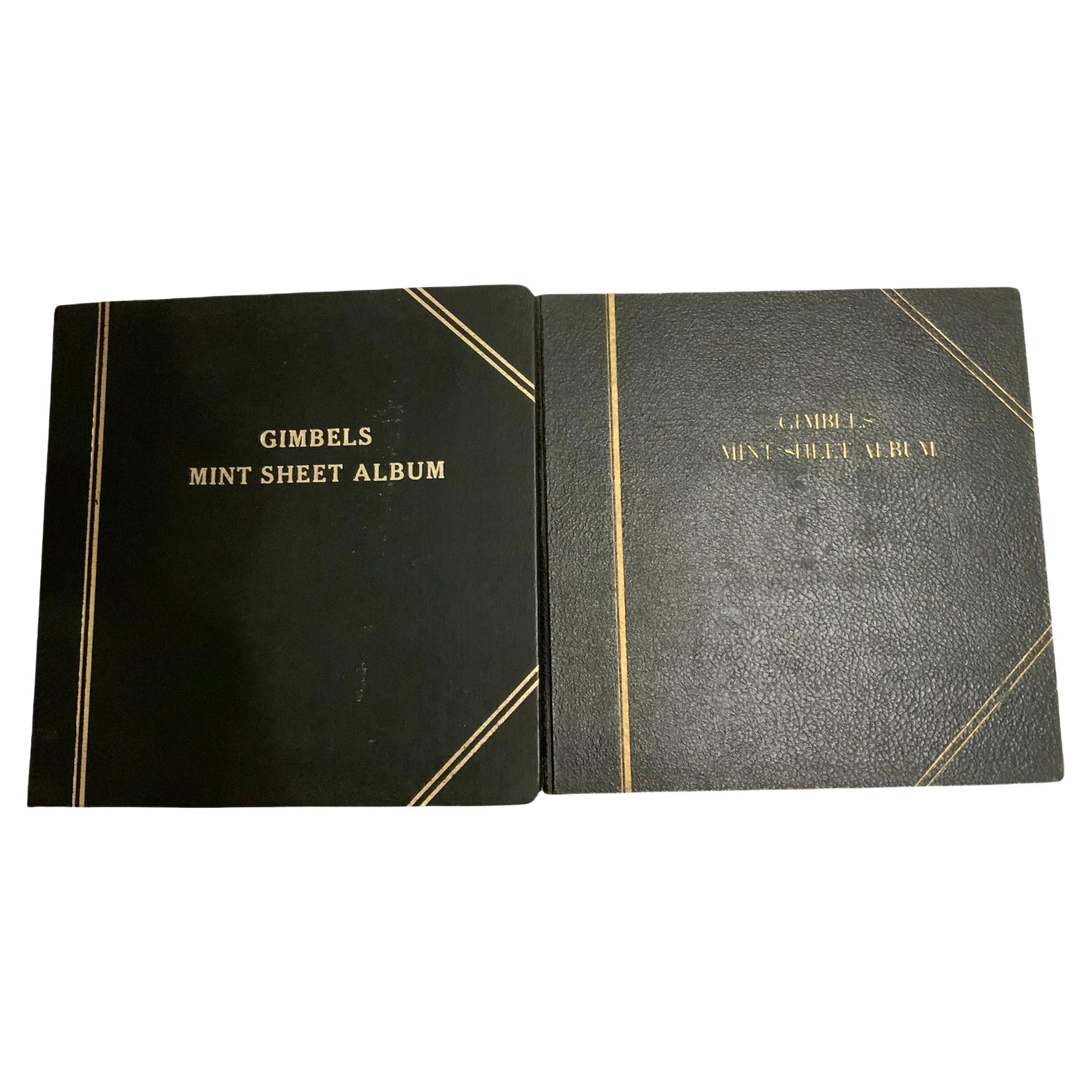 Two Gimbels Mint Sheet Albums/Binder of Stamps Collection