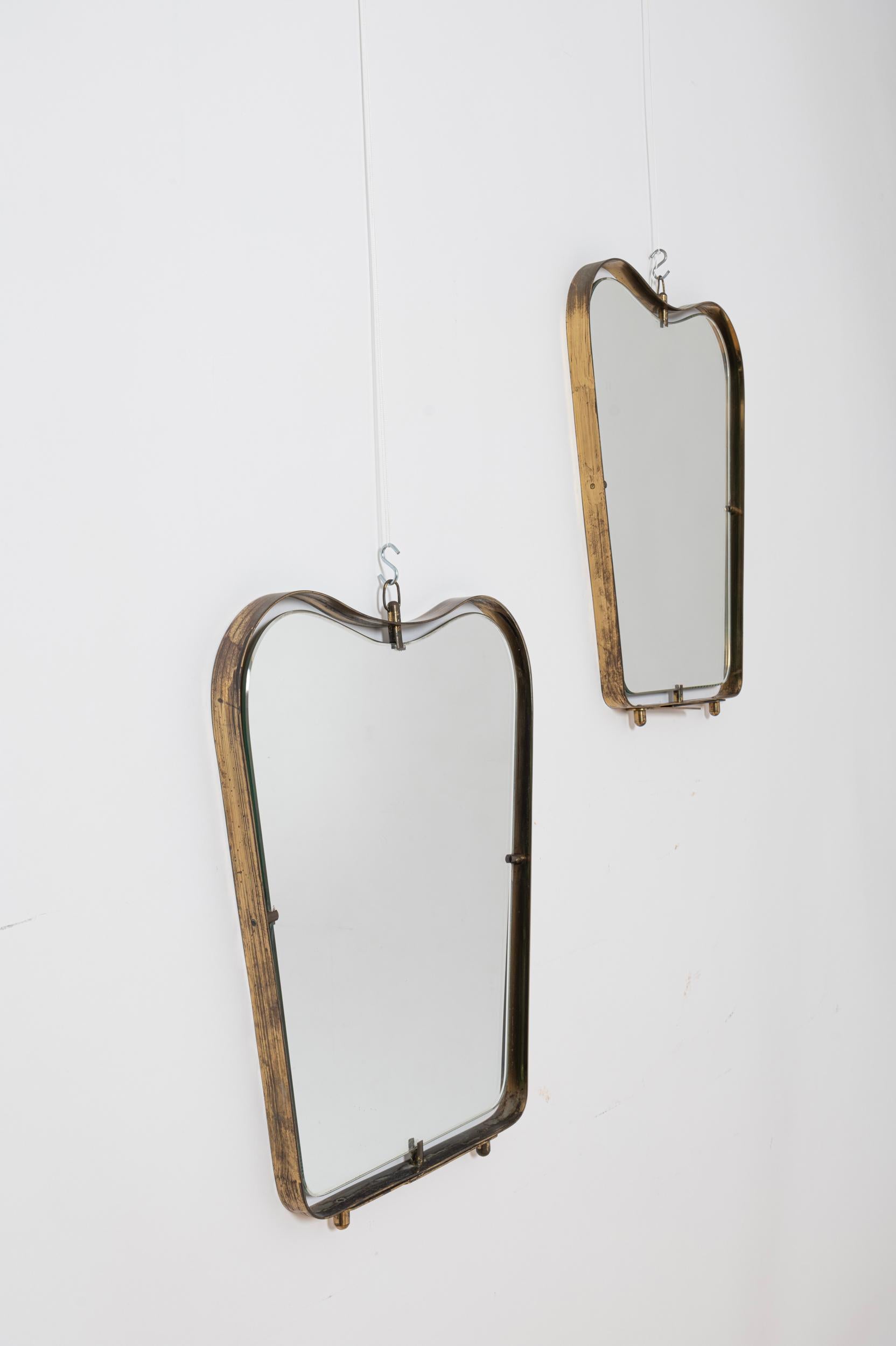 Due specchi da tavolo o da parete di Fontana Arte a forma di Gio Ponti Italia c1950 in vendita 7