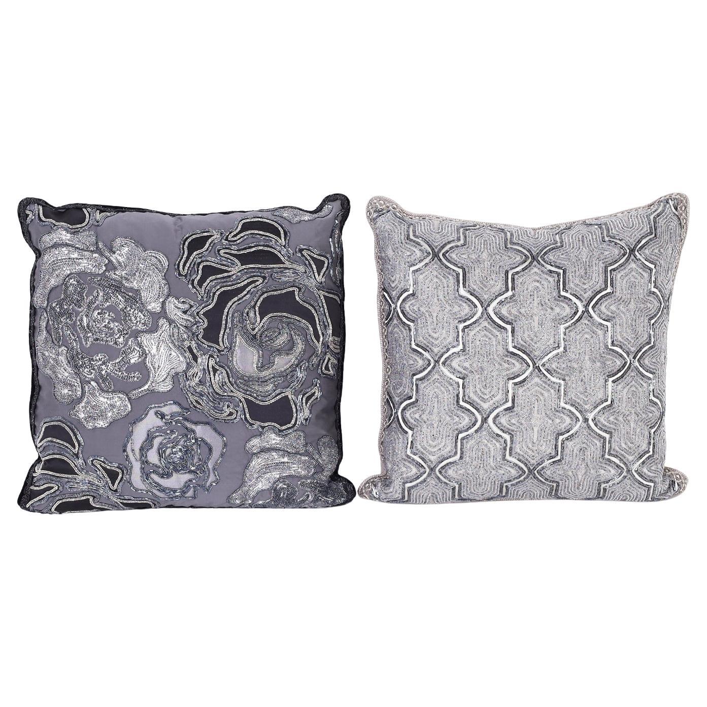 Botanist Beaded 'Rhino' Pillow For Sale at 1stDibs