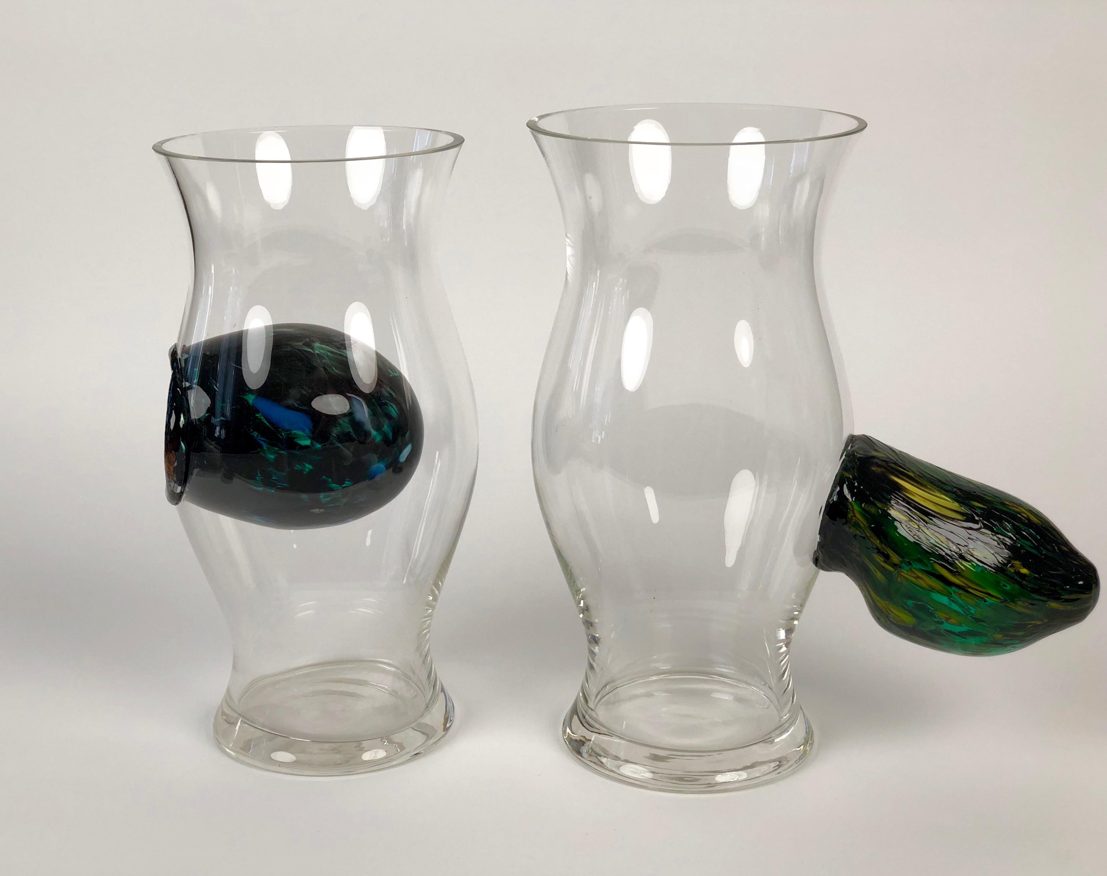 Blown Glass Two Glass Objects from Slovak Glass Designer Patrik Illo, 2000 For Sale