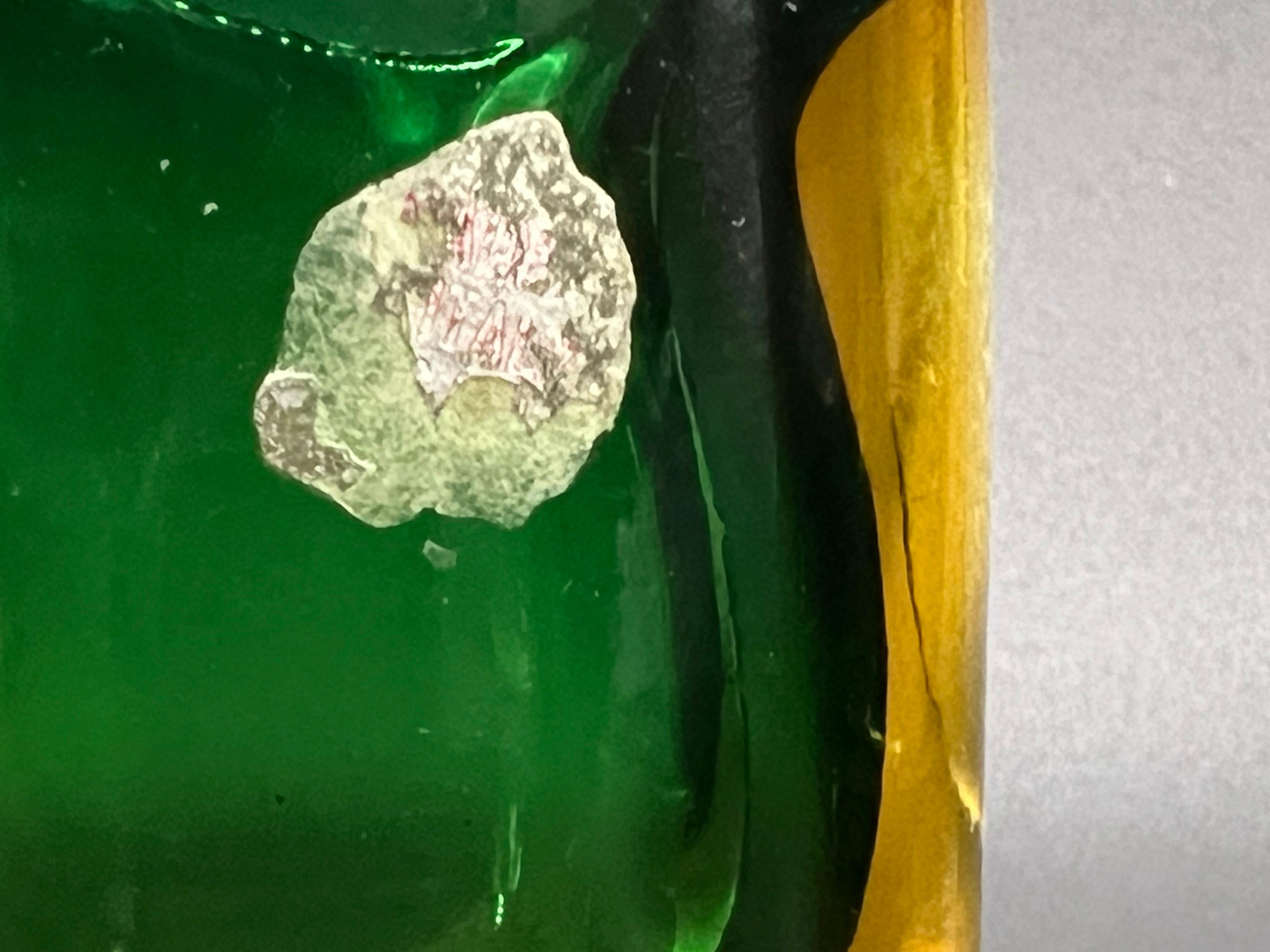 Two Glass Vases Sommerso ca' 1950's Green Amber For Sale 5