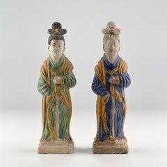 Two Glazed Court Attendants, Ming Period (1368-1644)