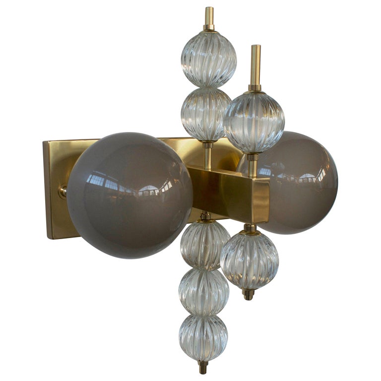 Two Globe Sconce by Fabio Ltd For Sale