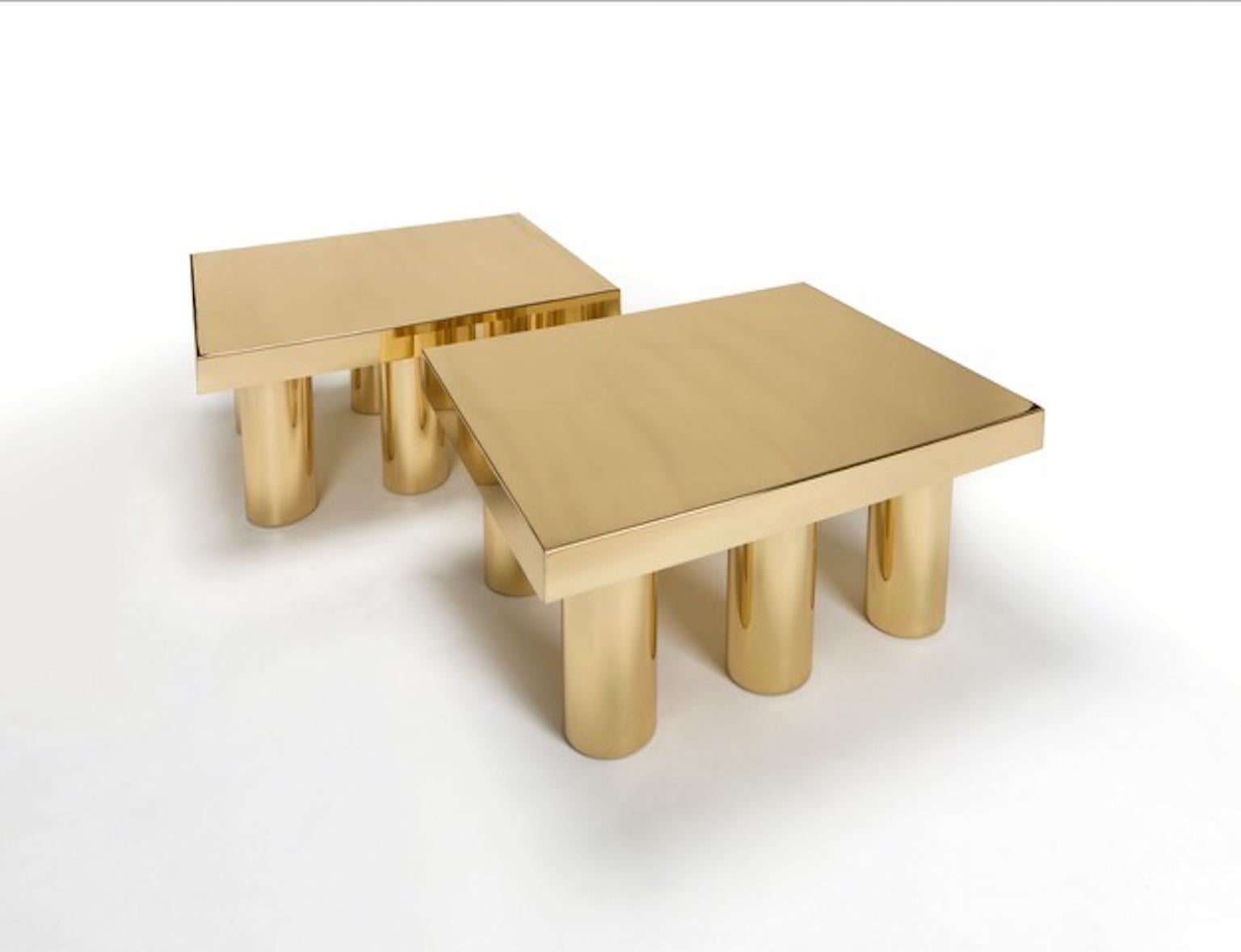 Modern Two Coffee Table Gold Model by Studio Superego, Italy For Sale