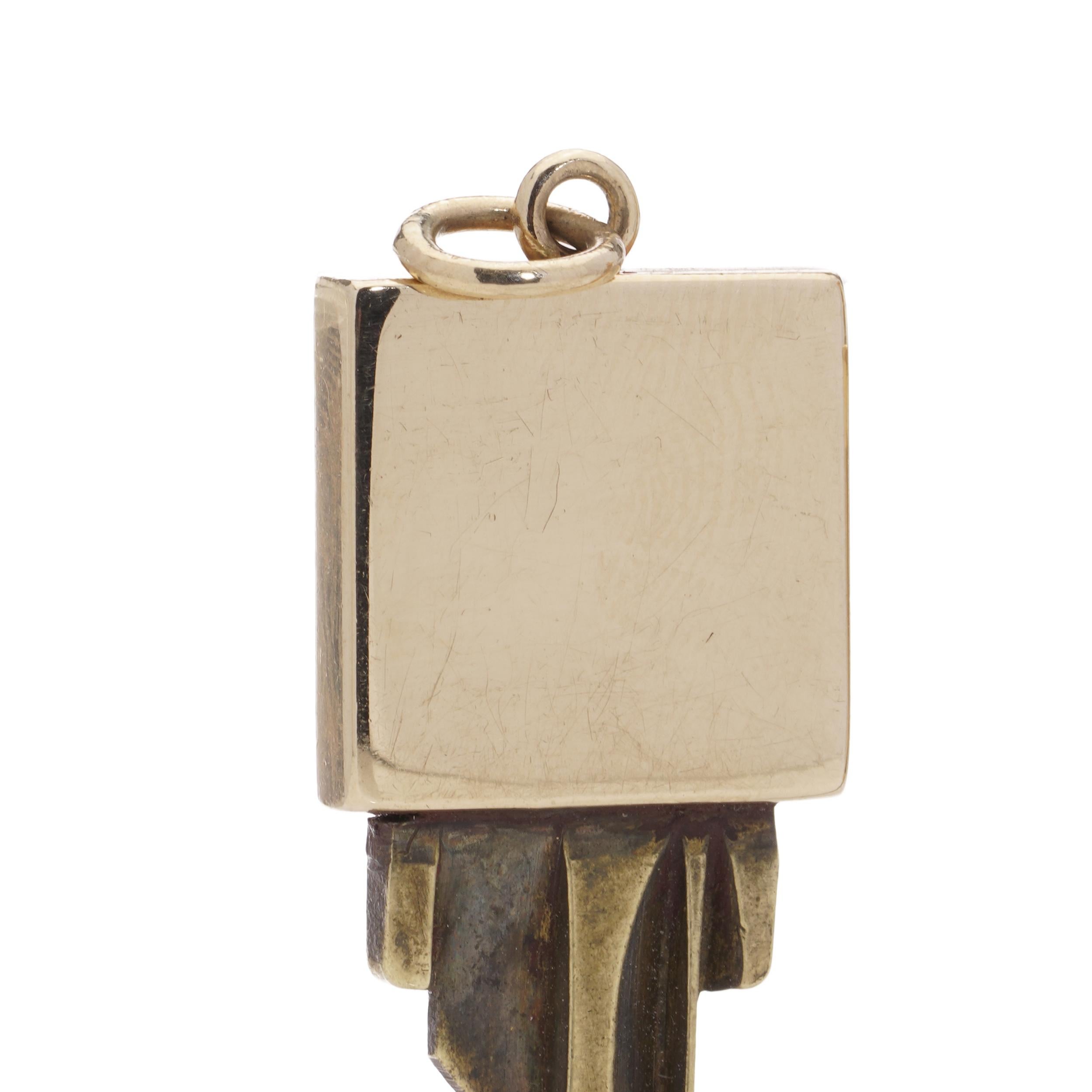 Two gold mounted keys, one with Cadillac logo design finial, Tiffany & Co. 14kt. For Sale 2