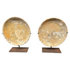 Antique Two Gold Painted Shipwrecked Plates, China, 16th Century