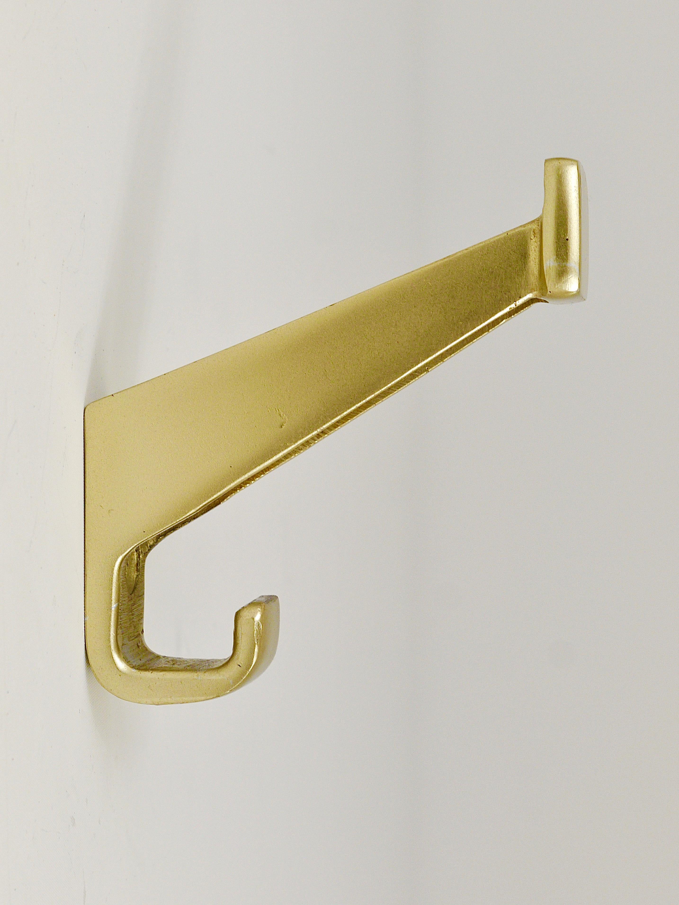 Art Nouveau Two Golden Wall Coat Hooks by Josef Hoffmann and Oswald Haerdtl, Austria, 1930s