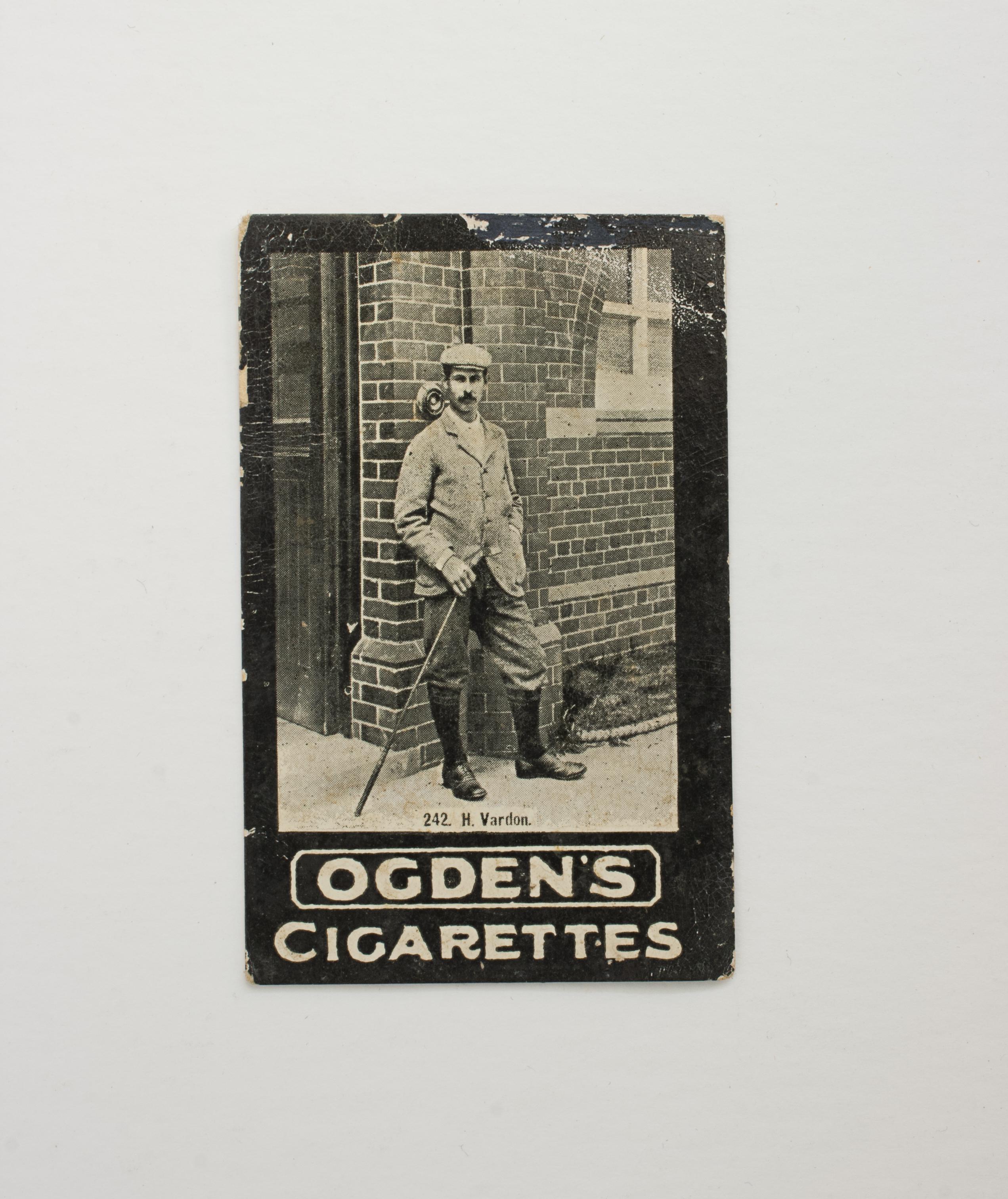 British Two Golf Cigarette Cards, Harry Vardon, James Braid. For Sale