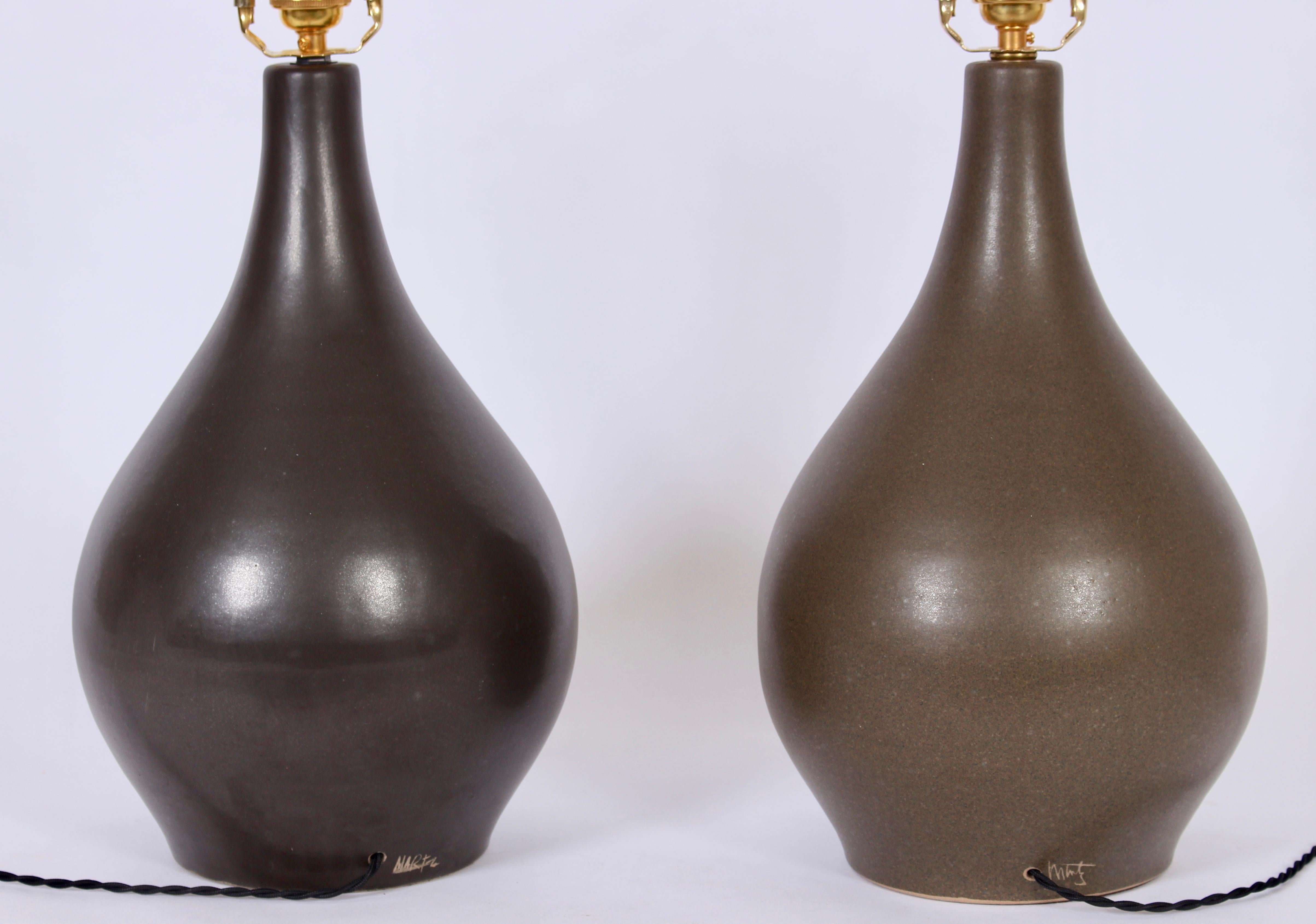American Two Gordon & Jane Martz for Marshall Studios Matte Glazed Stoneware Table Lamps