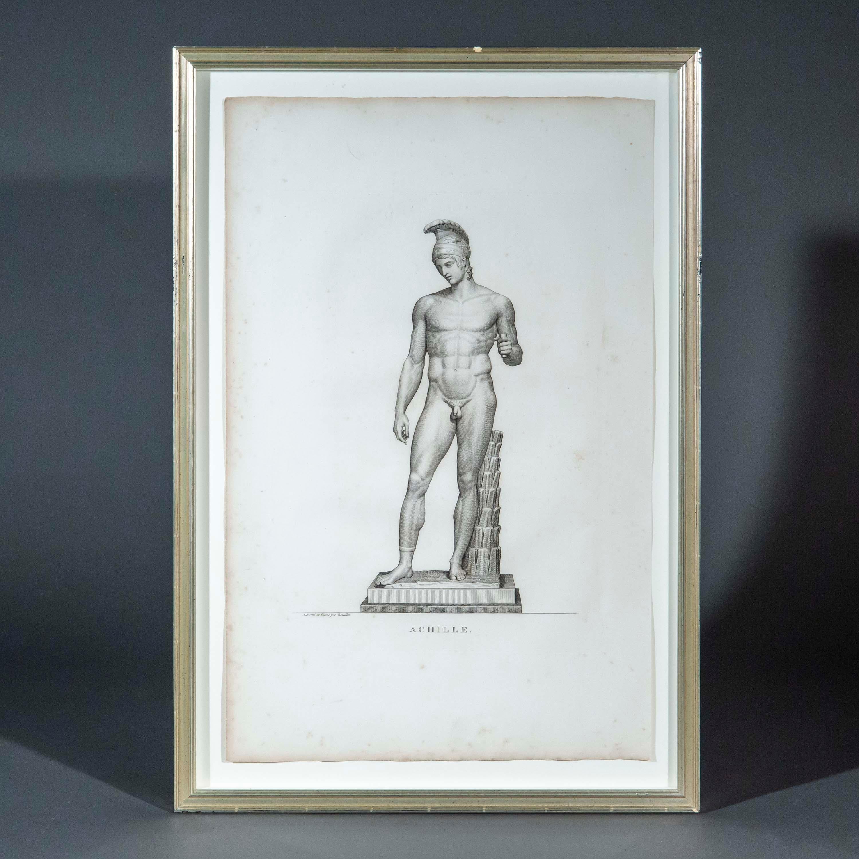 XIXe siècle Deux gravures Grand Tour de sculptures de la Grèce antique en vente