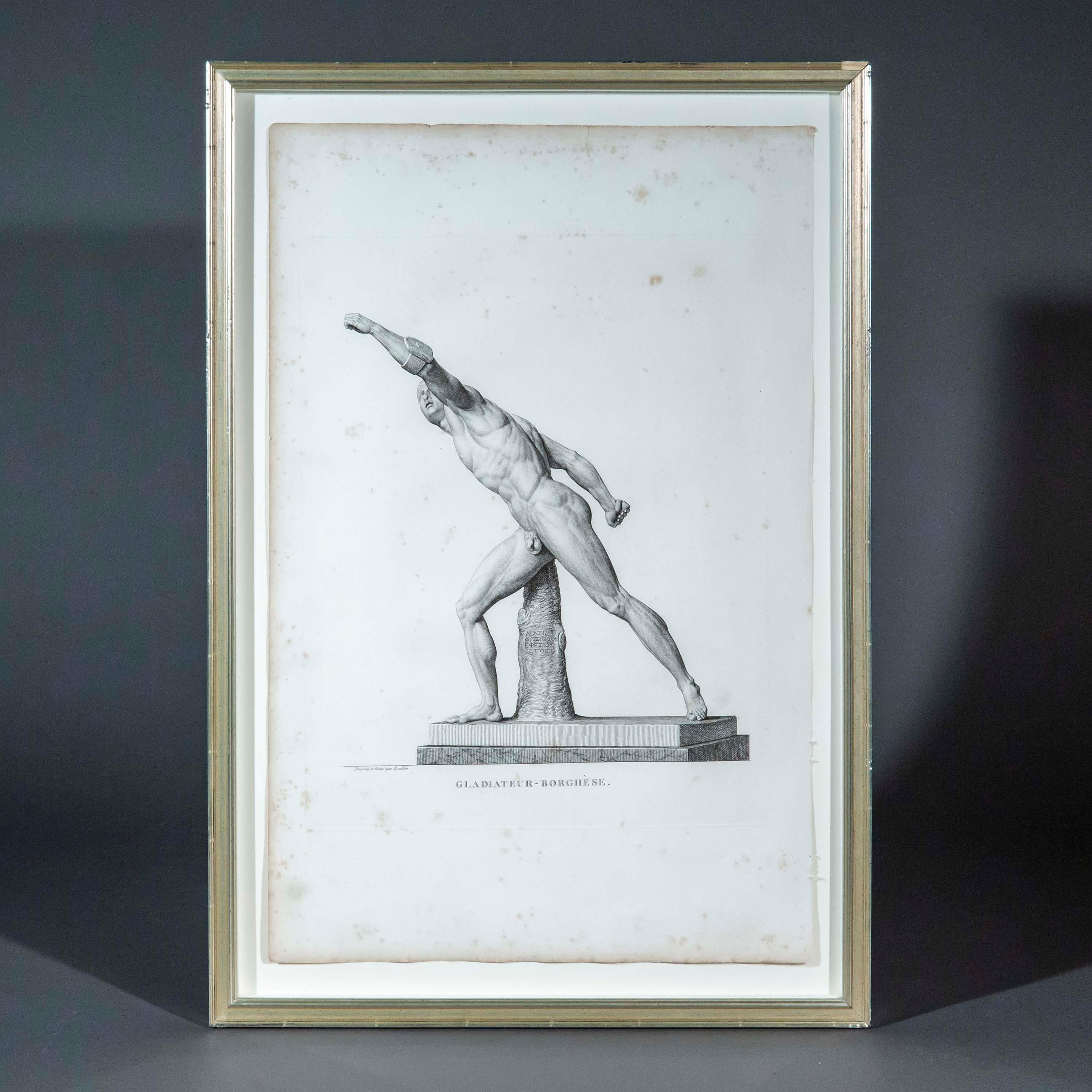 Paper Two Grand Tour Engravings of Ancient Greek Sculptures For Sale