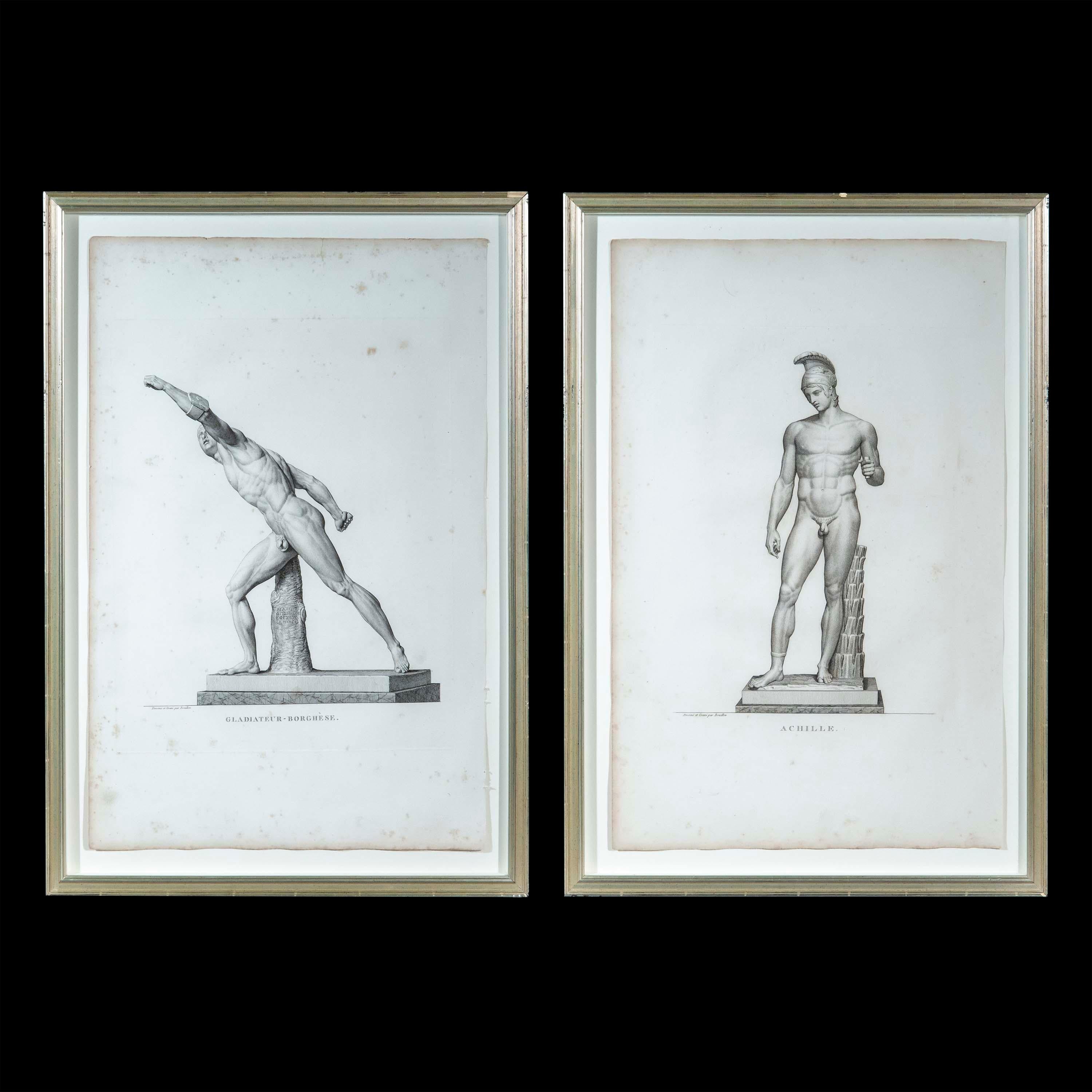 Deux gravures Grand Tour de sculptures de la Grèce antique en vente 2