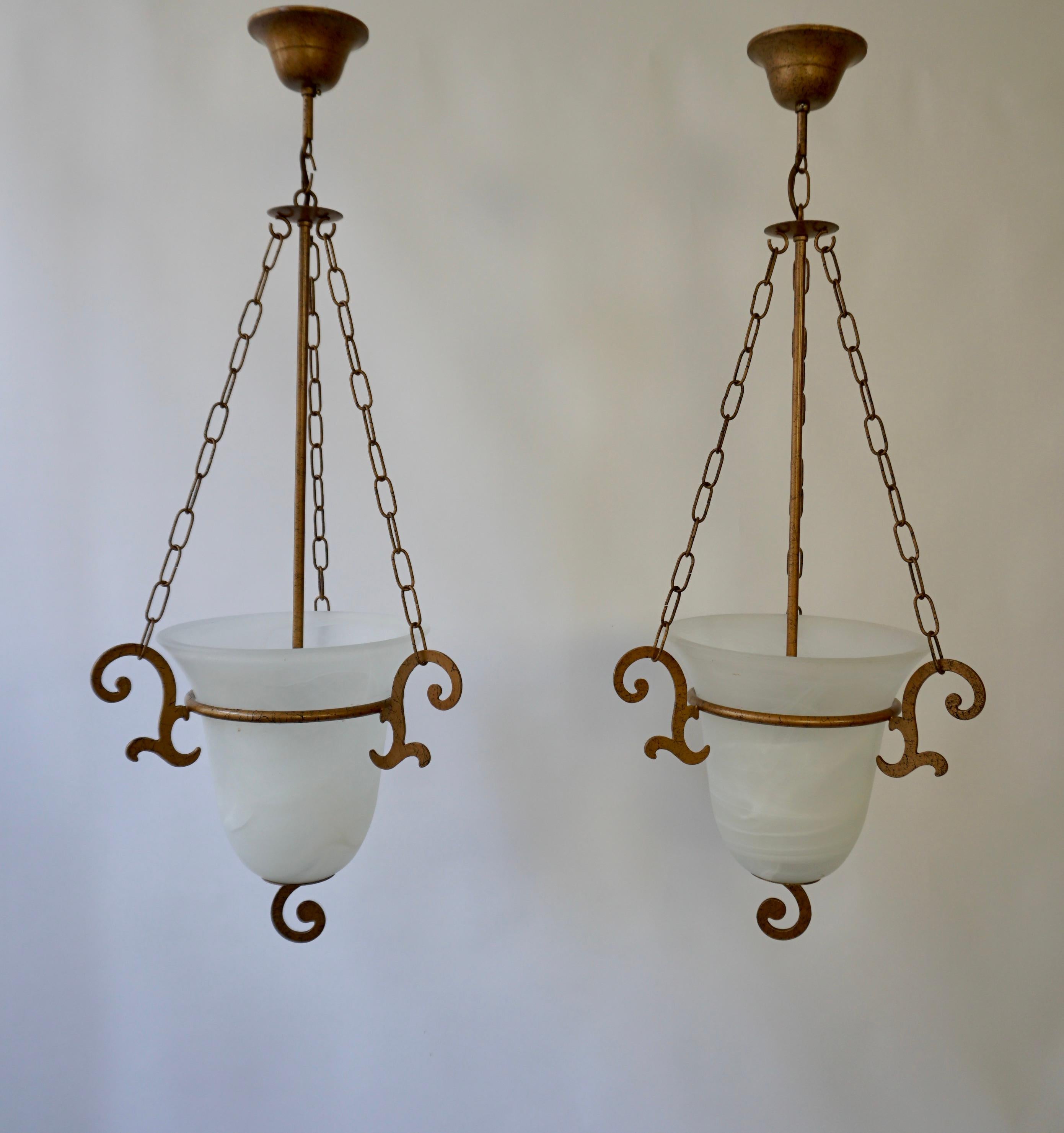 Two Greek Style Glass Chandeliers In Good Condition For Sale In Antwerp, BE