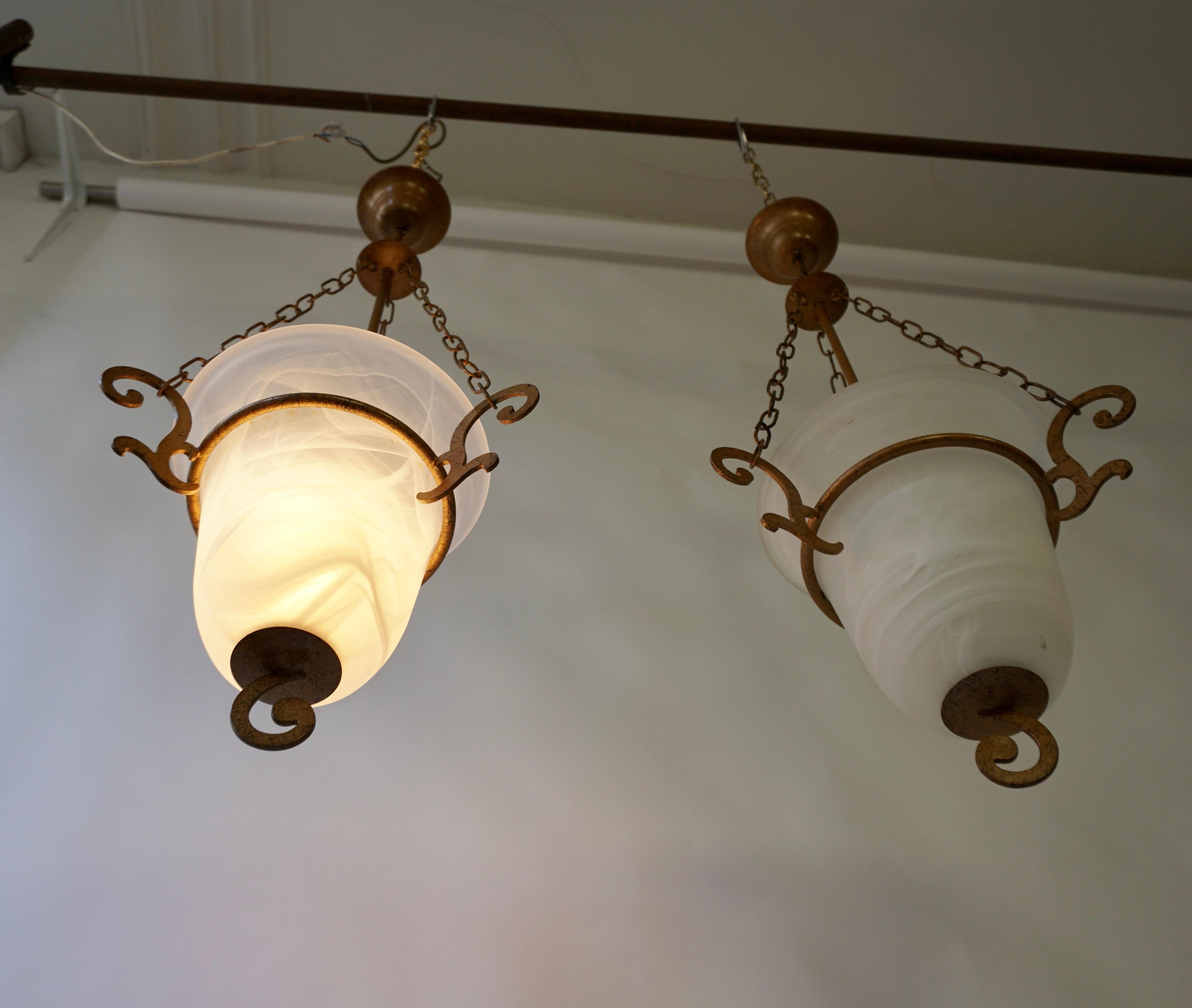 Two Greek Style Glass Chandeliers For Sale 1