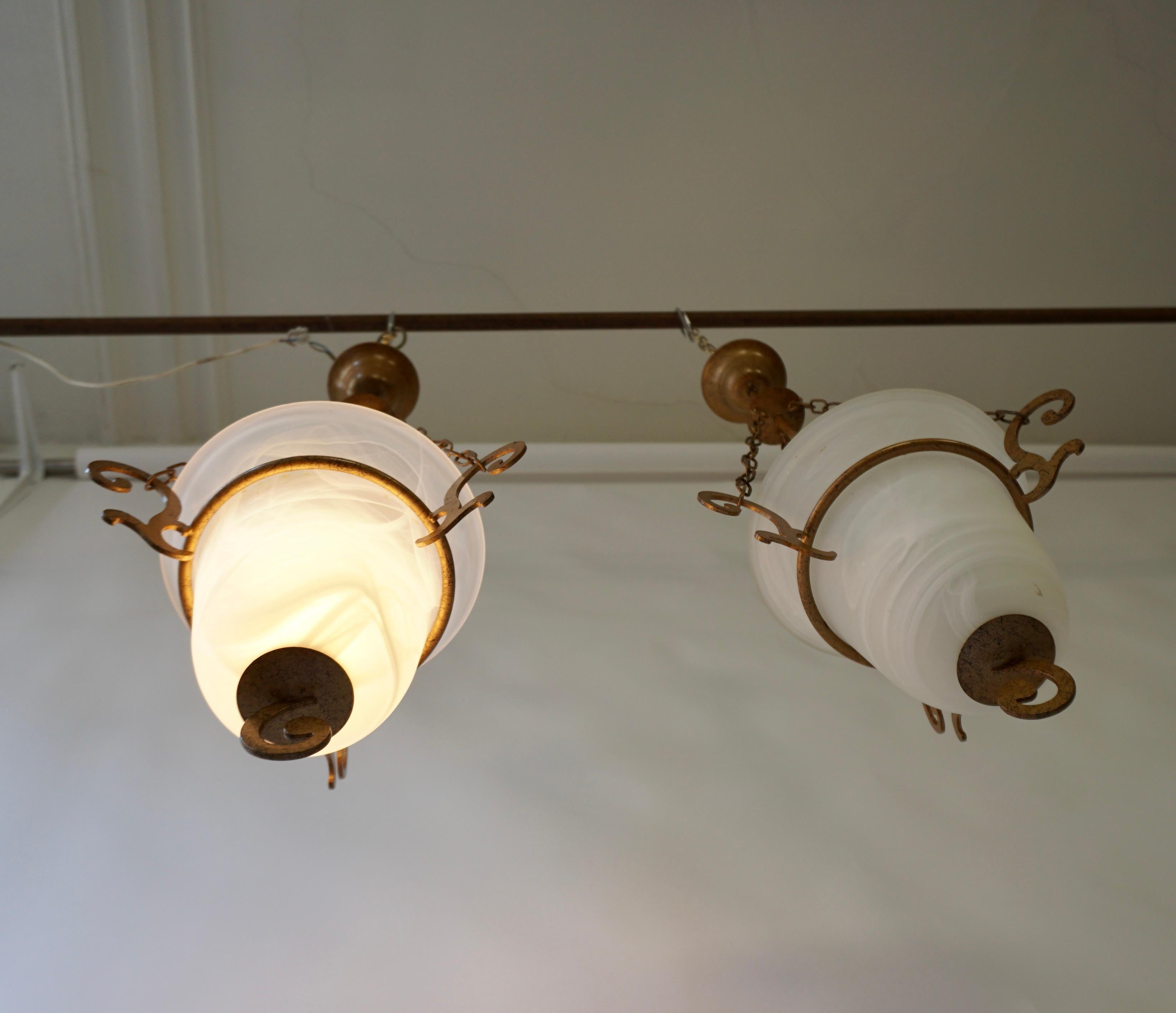 Two Greek Style Glass Chandeliers For Sale 2