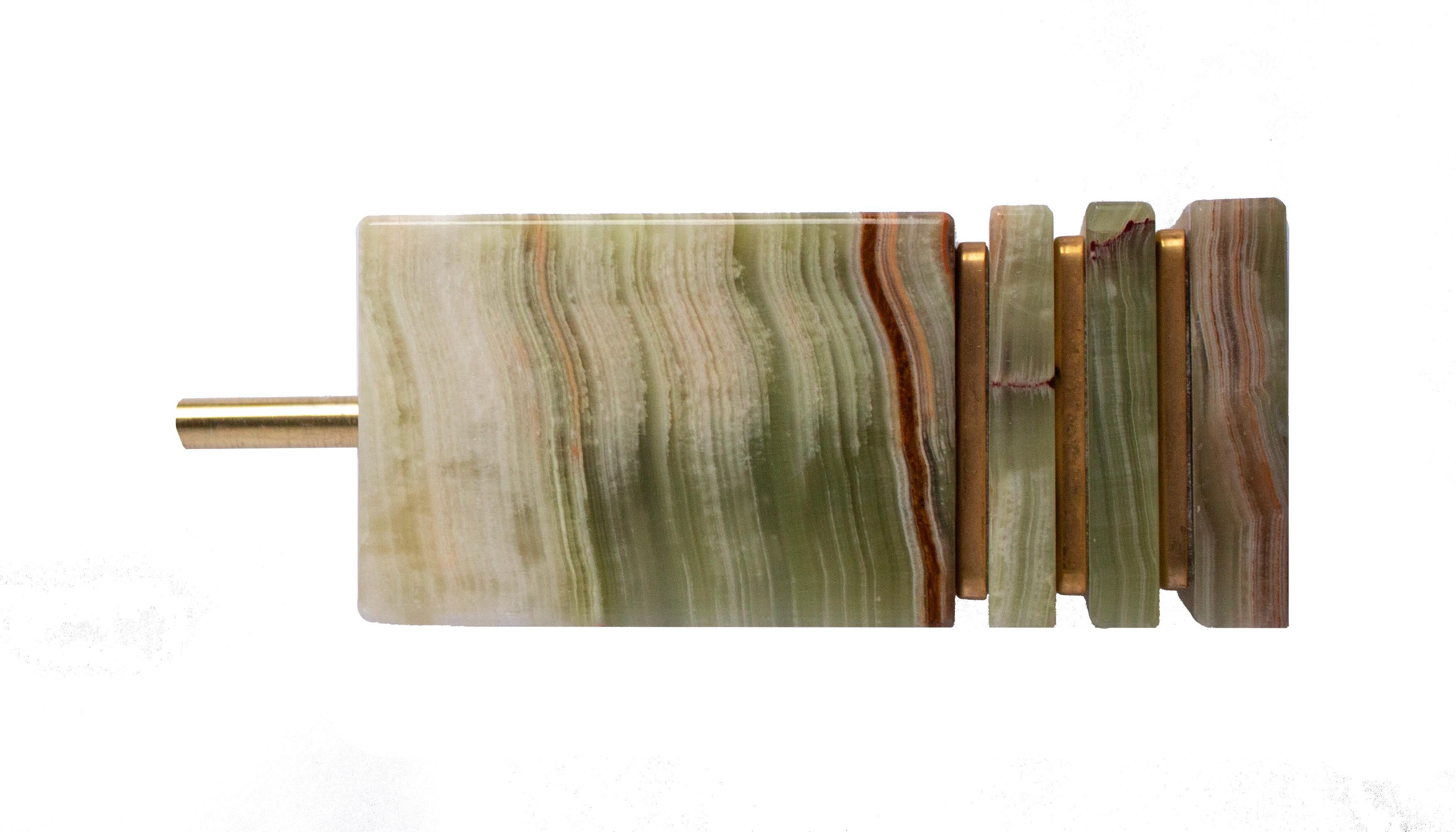 Deux lampes de table en onyx vert, brun et beige par Maison Pierre, Italie des années 1960 en vente 6
