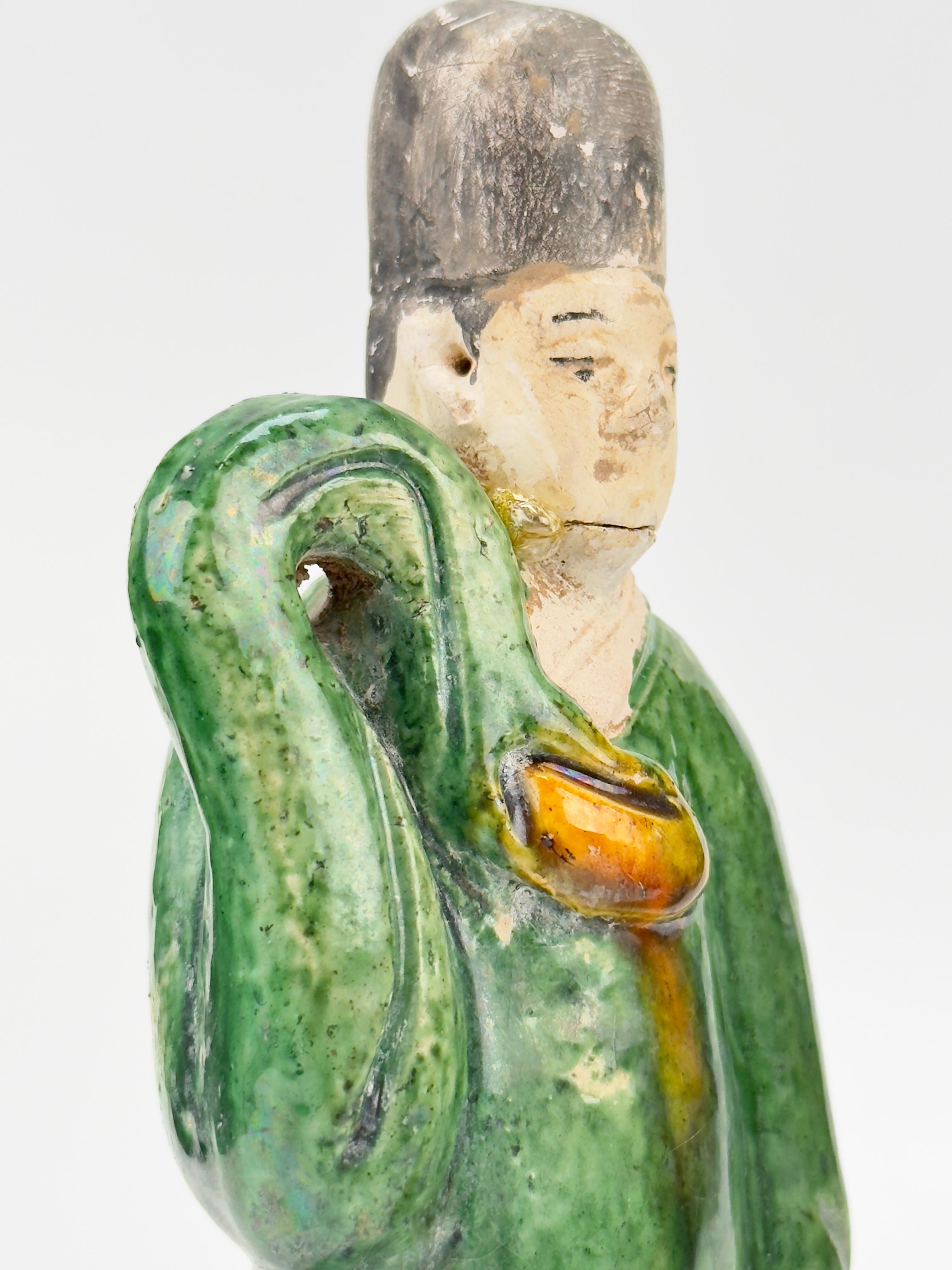 Two green glazed figures, Ming dynasty (1368-1644) For Sale 3