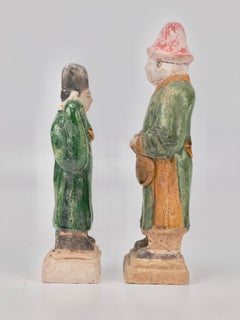 Two green glazed figures, Ming dynasty (1368-1644)