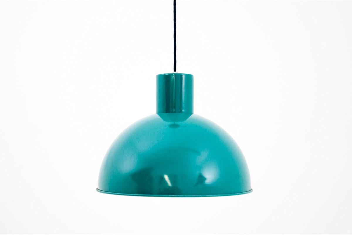 Two green pendant lamps, Denmark, 1960s In Good Condition For Sale In Chorzów, PL